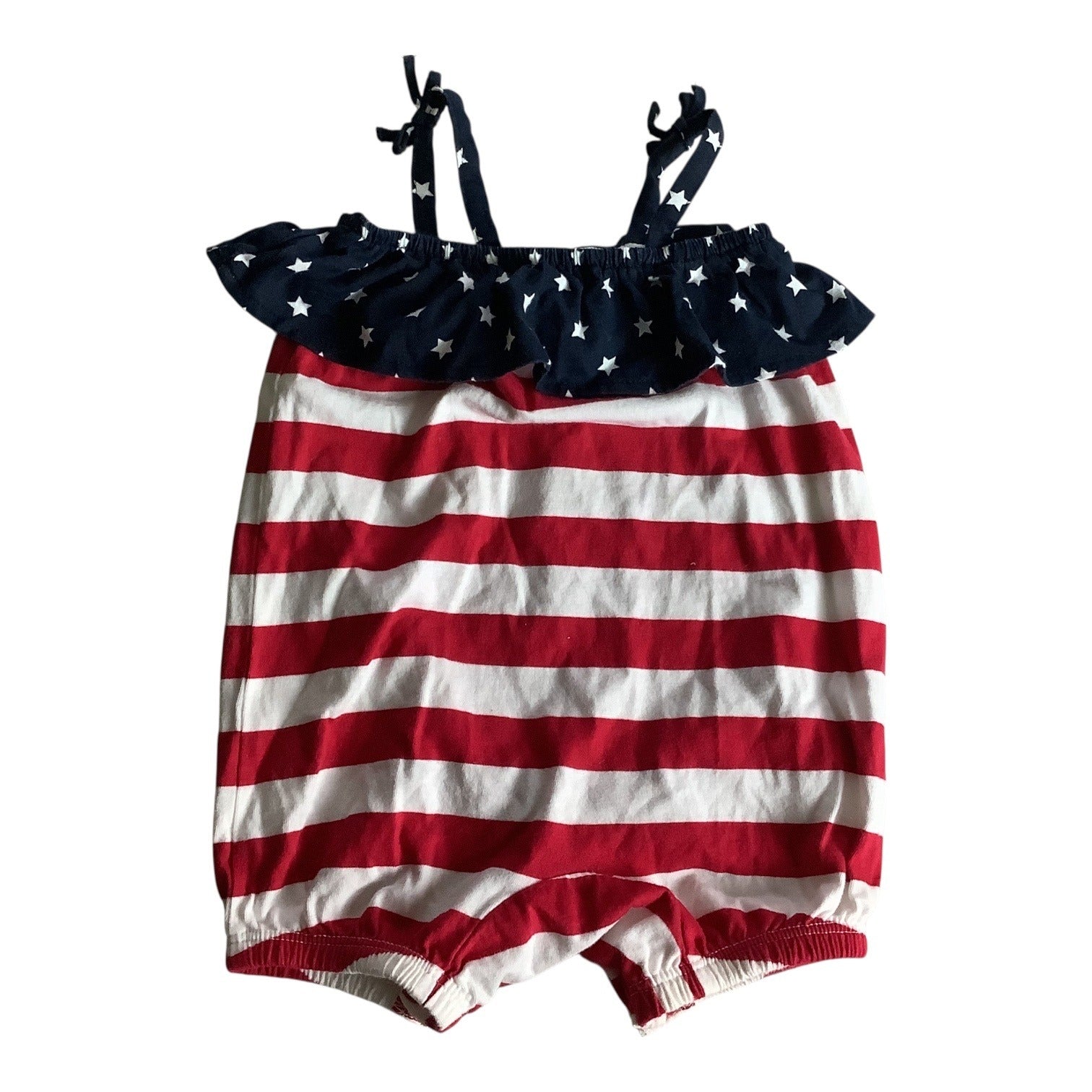 The Childrens Place Baby Girl 4th Of July Romper Summer One Piece Size 0-3 Months