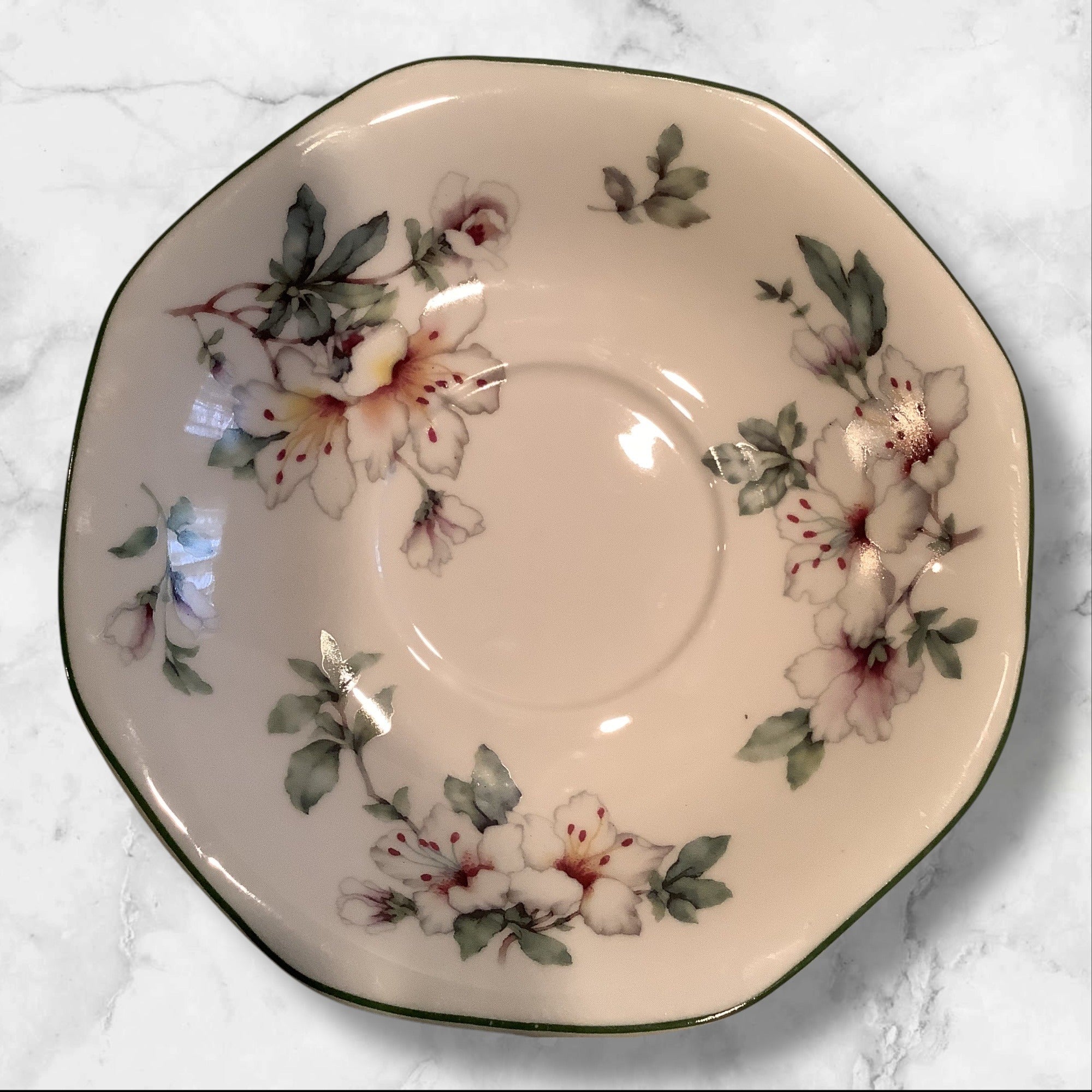 Grace Teaware Floral Pattern Bone China Cup & Saucer Set Of 2