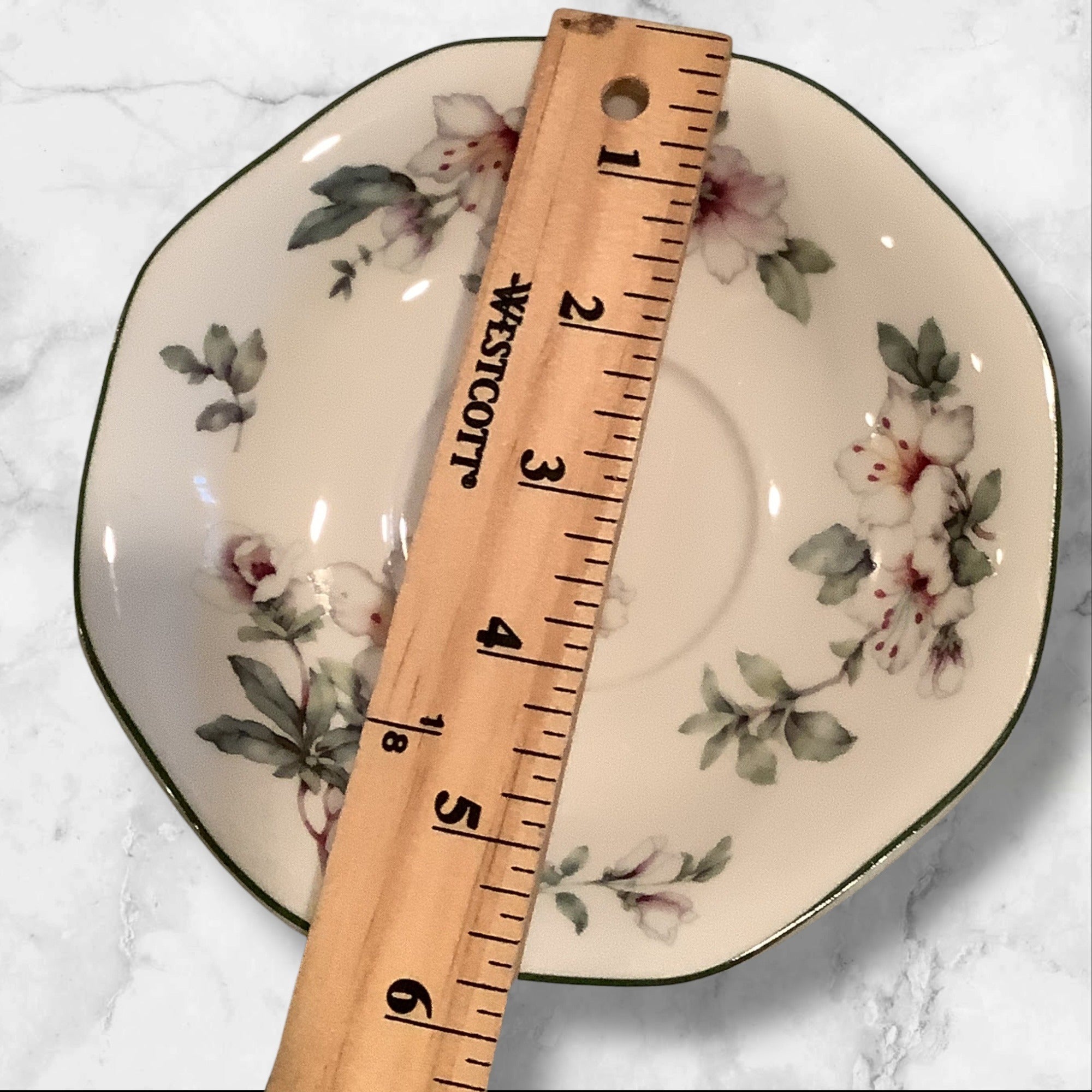 Grace Teaware Floral Pattern Bone China Cup & Saucer Set Of 2