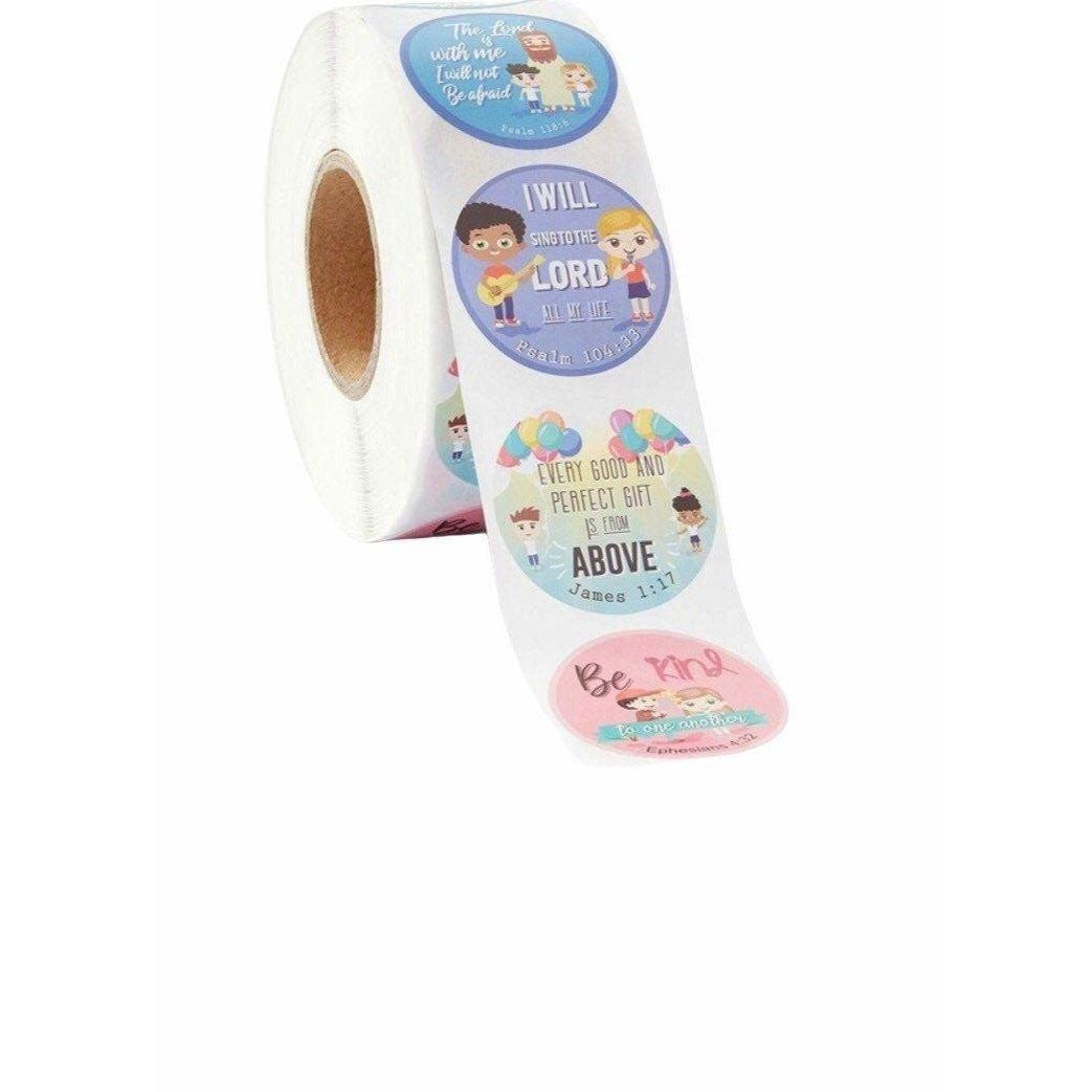 Inspirational Bible Verse Thank You Stickers Roll 4 Alternative Designs 500 1in