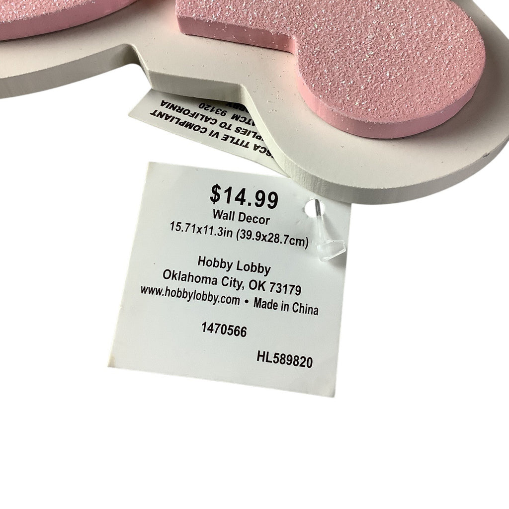 Hobby Lobby Pink Glitter Tiara Crown Wall Hanging Baby Girl's Bedroom Decor