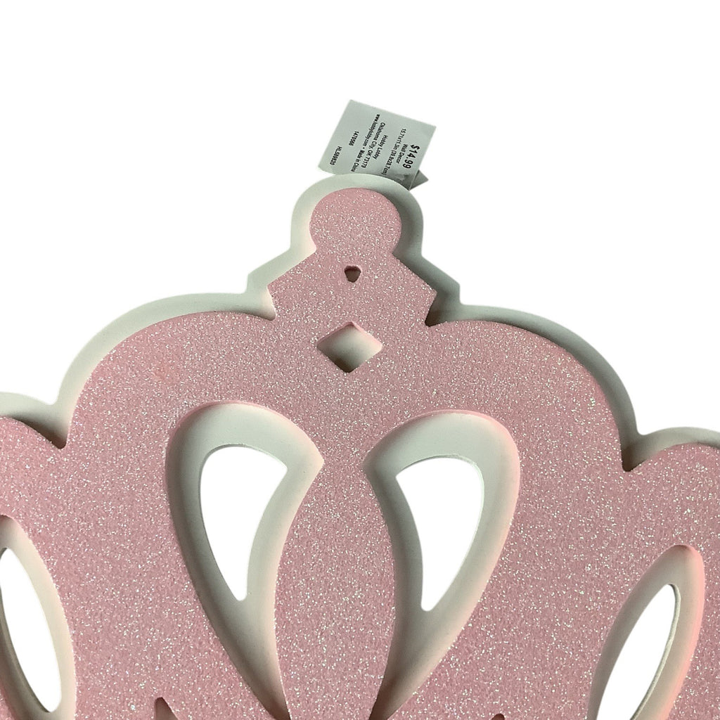 Hobby Lobby Pink Glitter Tiara Crown Wall Hanging Baby Girl's Bedroom Decor