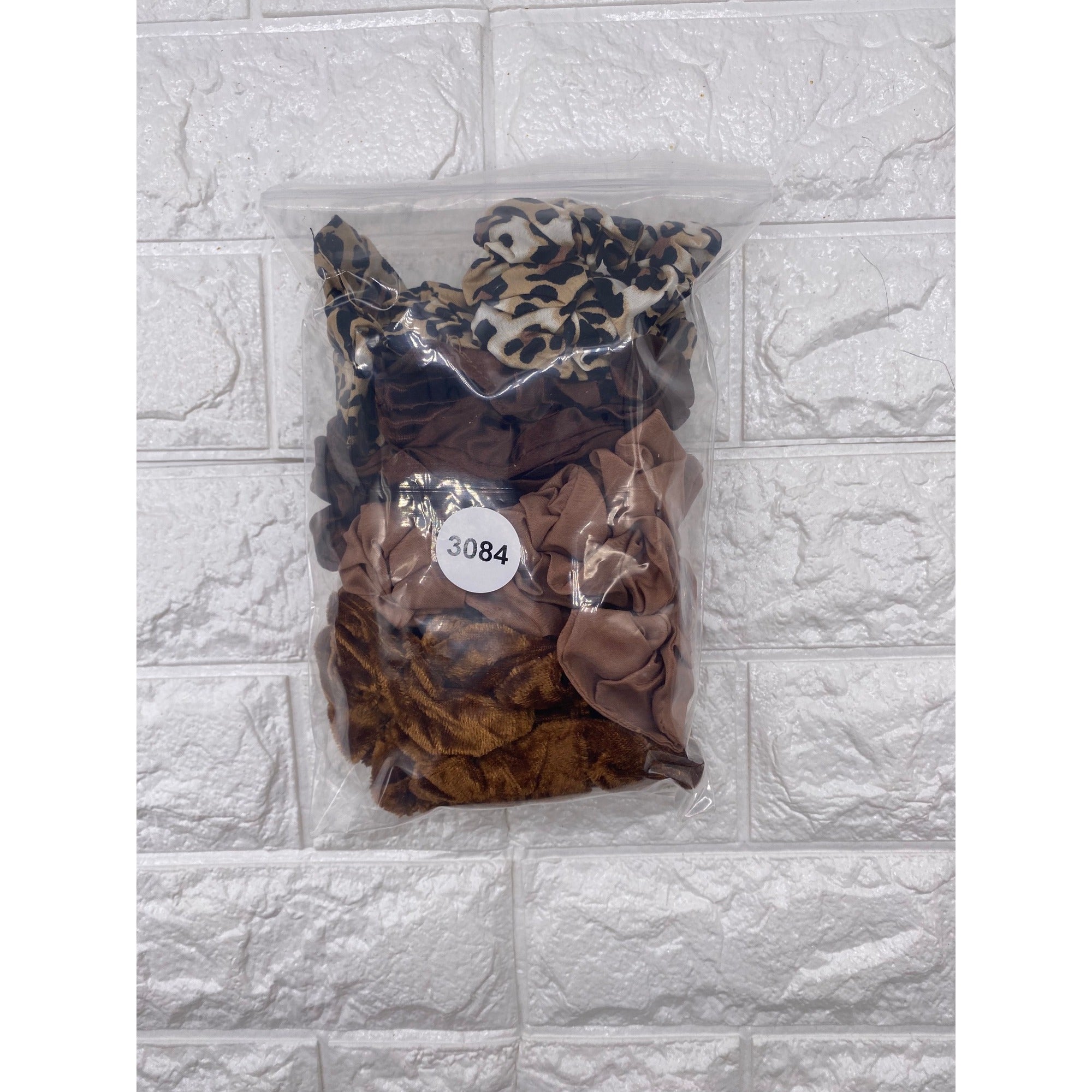 17pcs Hair Scrunchies LeopardSolid Colors Velvet Silk Blend Ponytail Holder Set