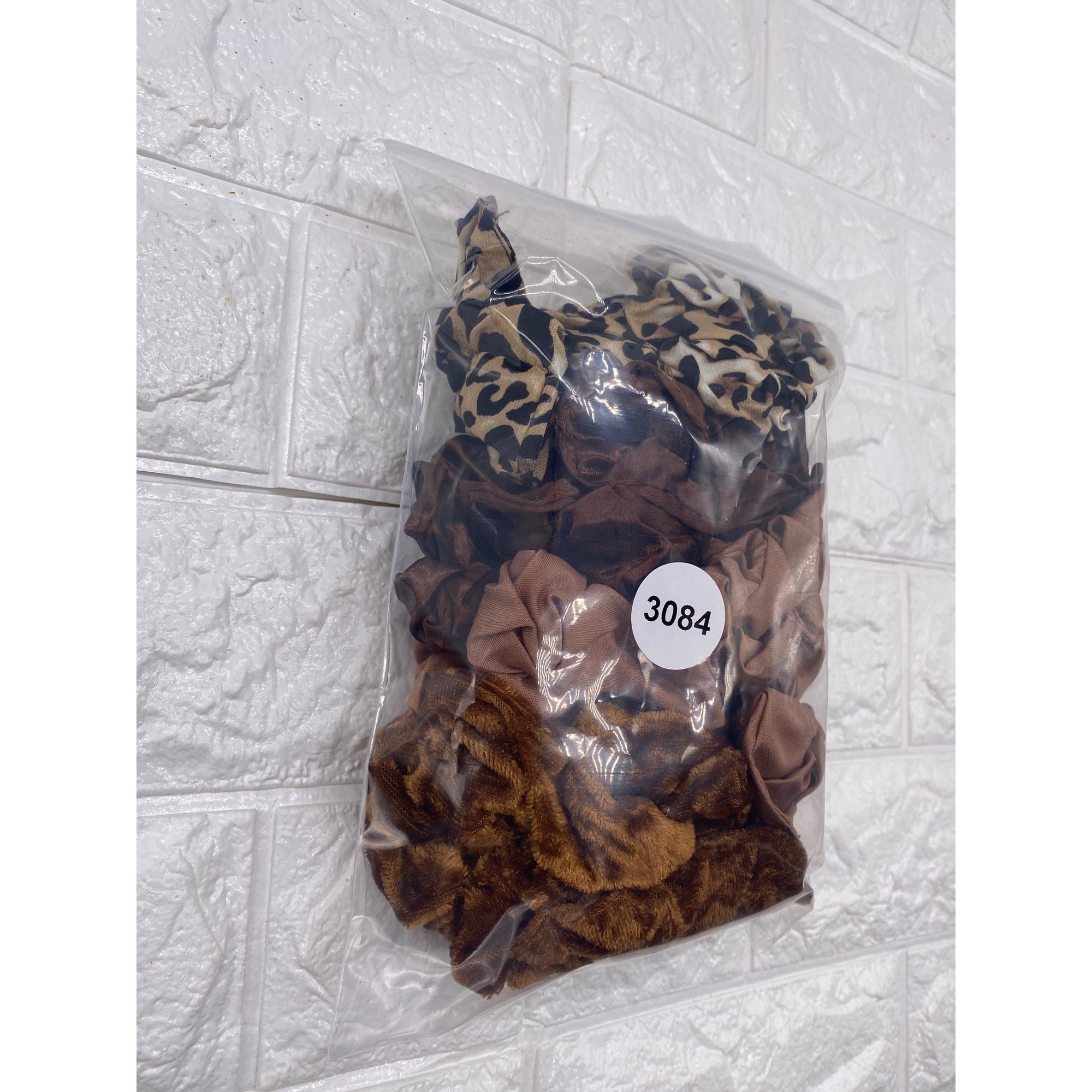 17pcs Hair Scrunchies LeopardSolid Colors Velvet Silk Blend Ponytail Holder Set