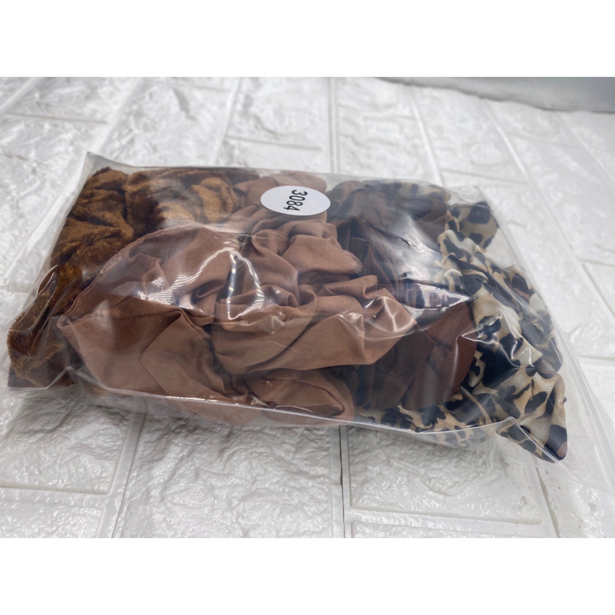 17pcs Hair Scrunchies LeopardSolid Colors Velvet Silk Blend Ponytail Holder Set