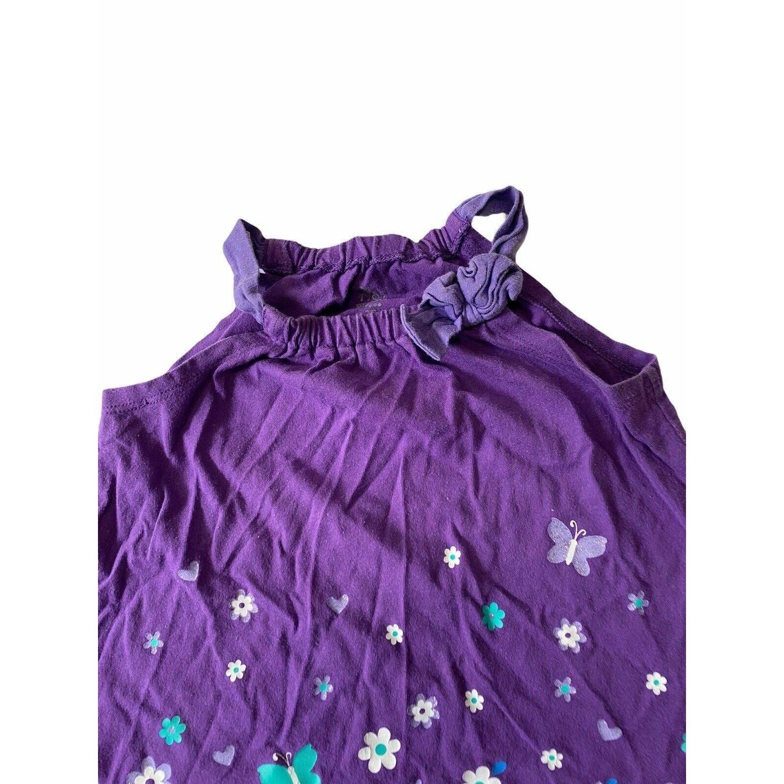 The Childrens Place Toddler Girls Tank Top Purple Size 2T Flower Butterfly Print