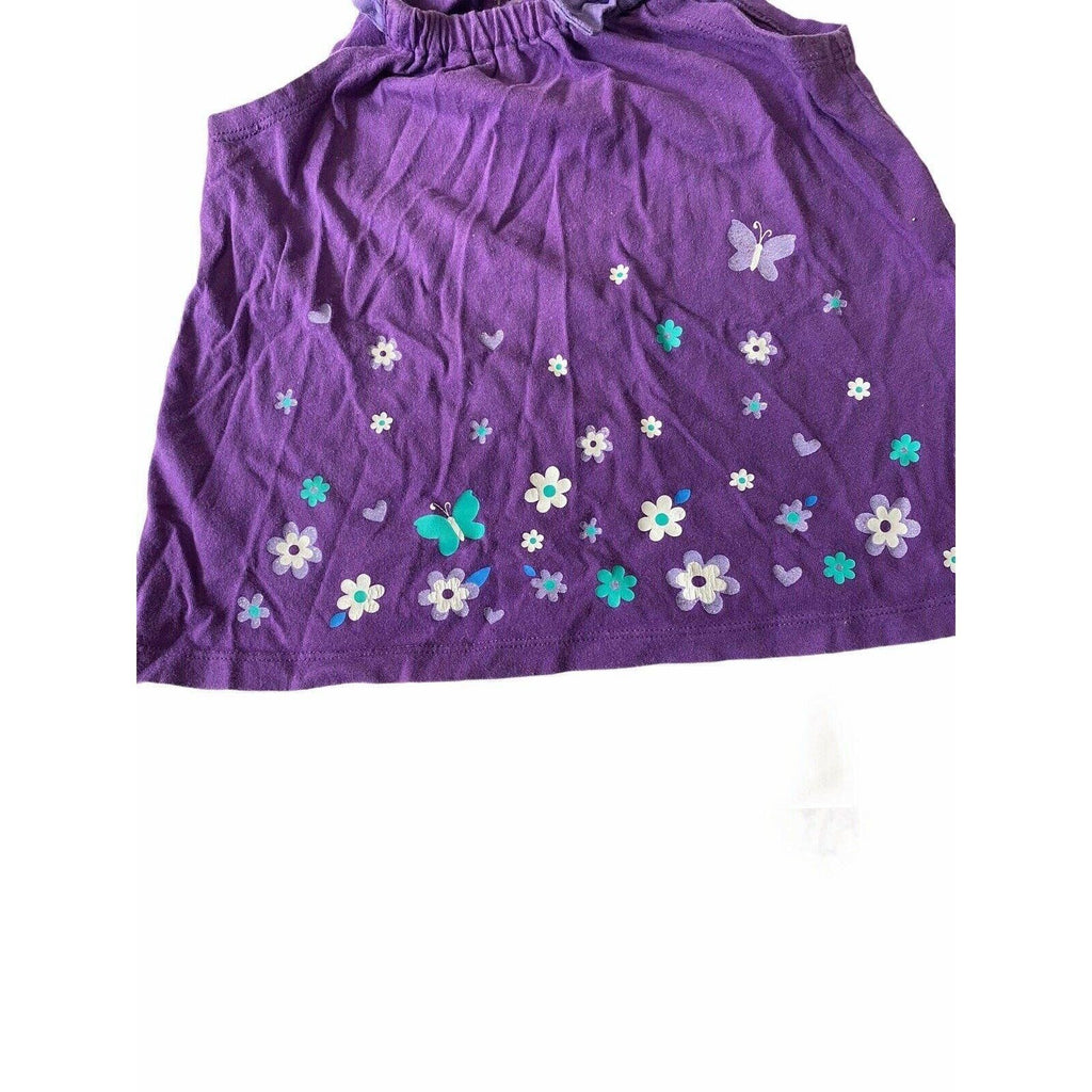 The Childrens Place Toddler Girls Tank Top Purple Size 2T Flower Butterfly Print