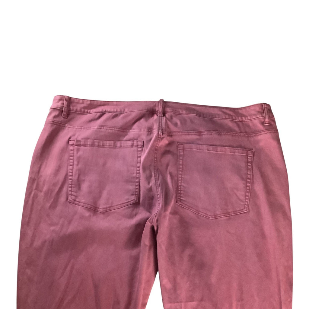 Lane Bryant Womens Super Stretch Ankle Skinny Jeans Size 26 Pink Rolled Hem