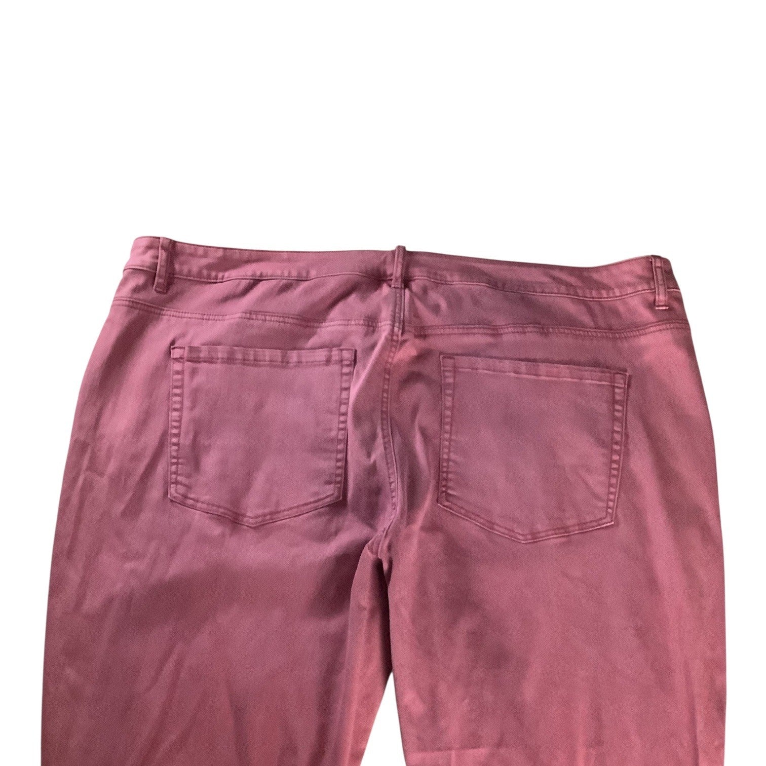 Lane Bryant Womens Super Stretch Ankle Skinny Jeans Size 26 Pink Rolled Hem