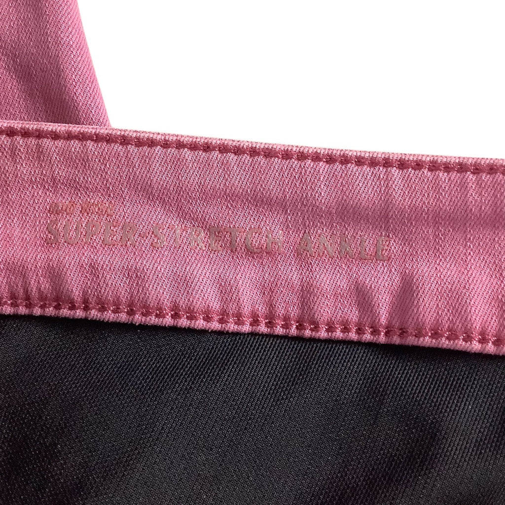 Lane Bryant Womens Super Stretch Ankle Skinny Jeans Size 26 Pink Rolled Hem