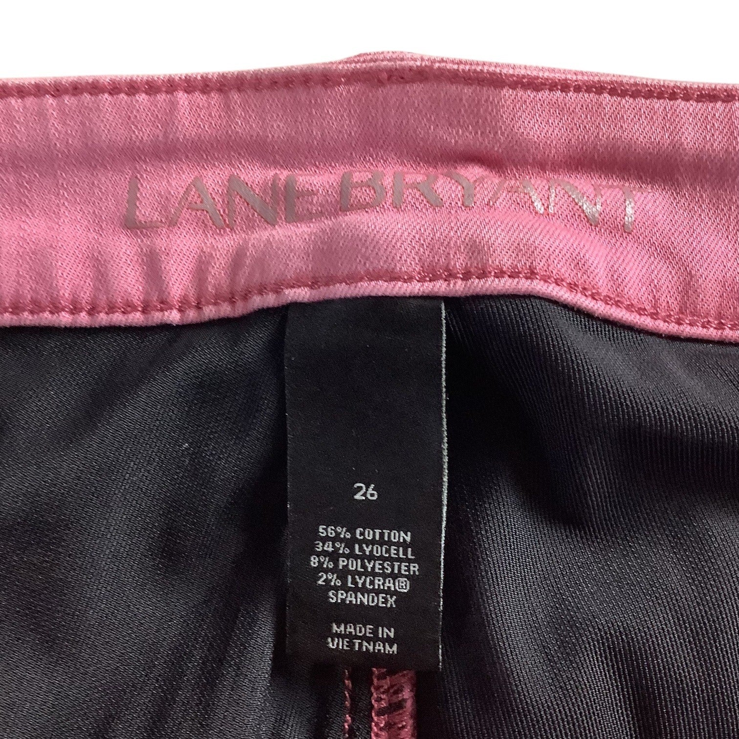 Lane Bryant Womens Super Stretch Ankle Skinny Jeans Size 26 Pink Rolled Hem