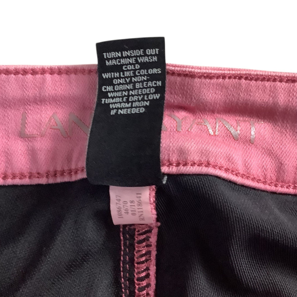 Lane Bryant Womens Super Stretch Ankle Skinny Jeans Size 26 Pink Rolled Hem