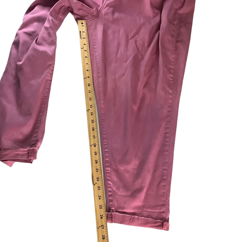 Lane Bryant Womens Super Stretch Ankle Skinny Jeans Size 26 Pink Rolled Hem