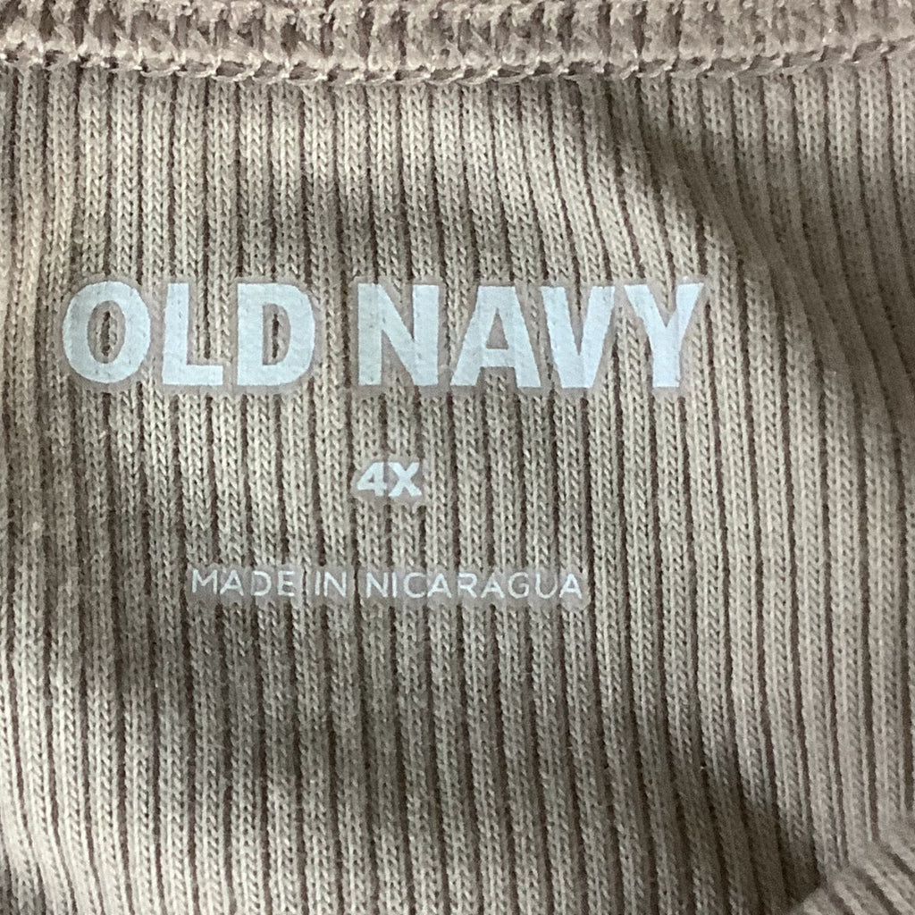Old Navy Women’s Plus Ribbed Tank Top 4X Beige Nude Sleeveless Casual Shirt