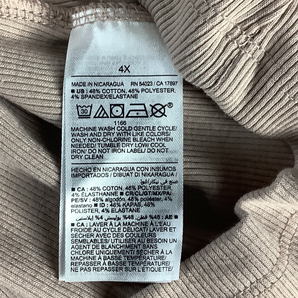 Old Navy Women’s Plus Ribbed Tank Top 4X Beige Nude Sleeveless Casual Shirt