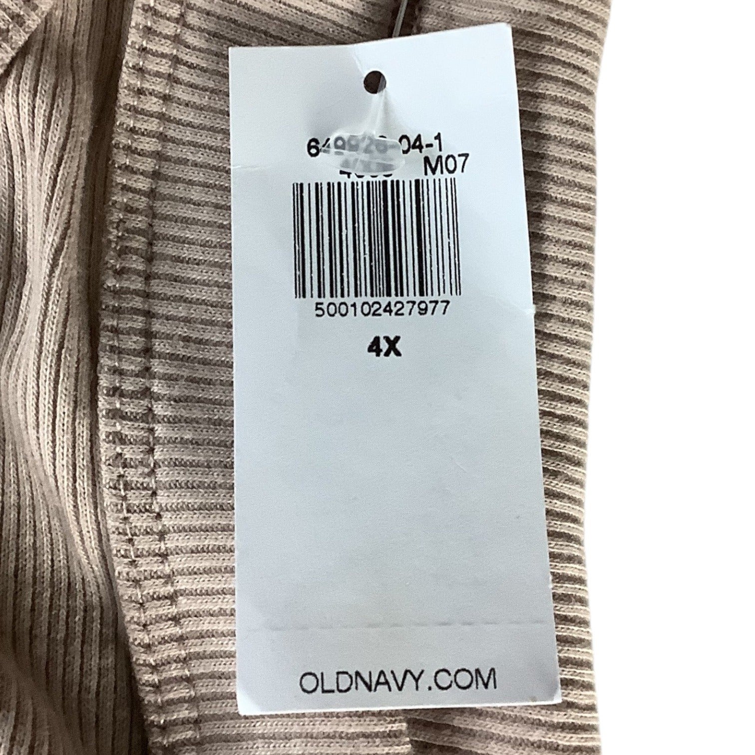 Old Navy Women’s Plus Ribbed Tank Top 4X Beige Nude Sleeveless Casual Shirt