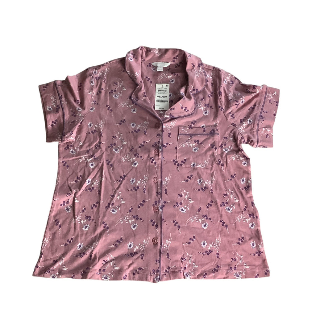 Charter Club Women's Notch Collar & Cropped Pajama Pants Set Pink Size M