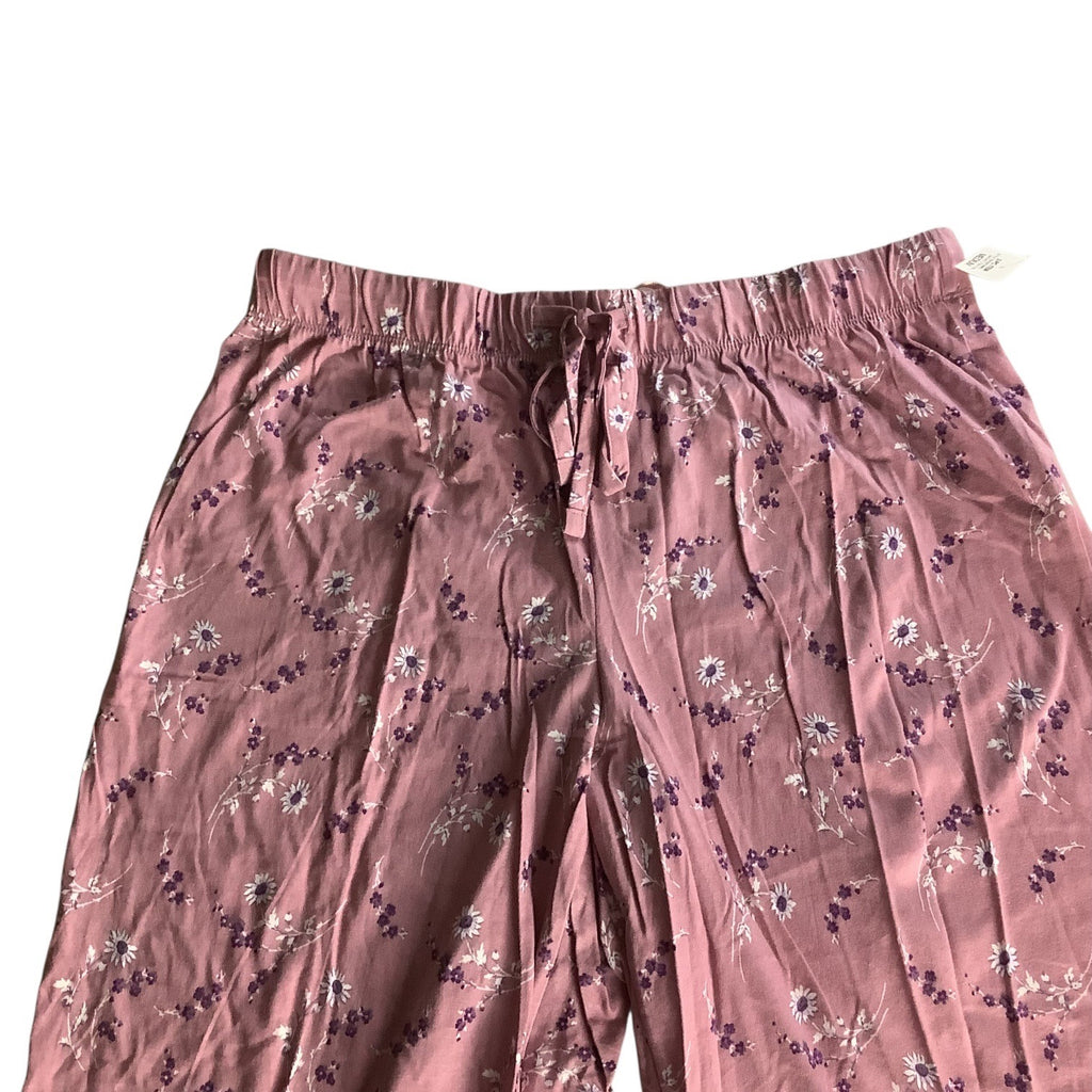 Charter Club Women's Notch Collar & Cropped Pajama Pants Set Pink Size M