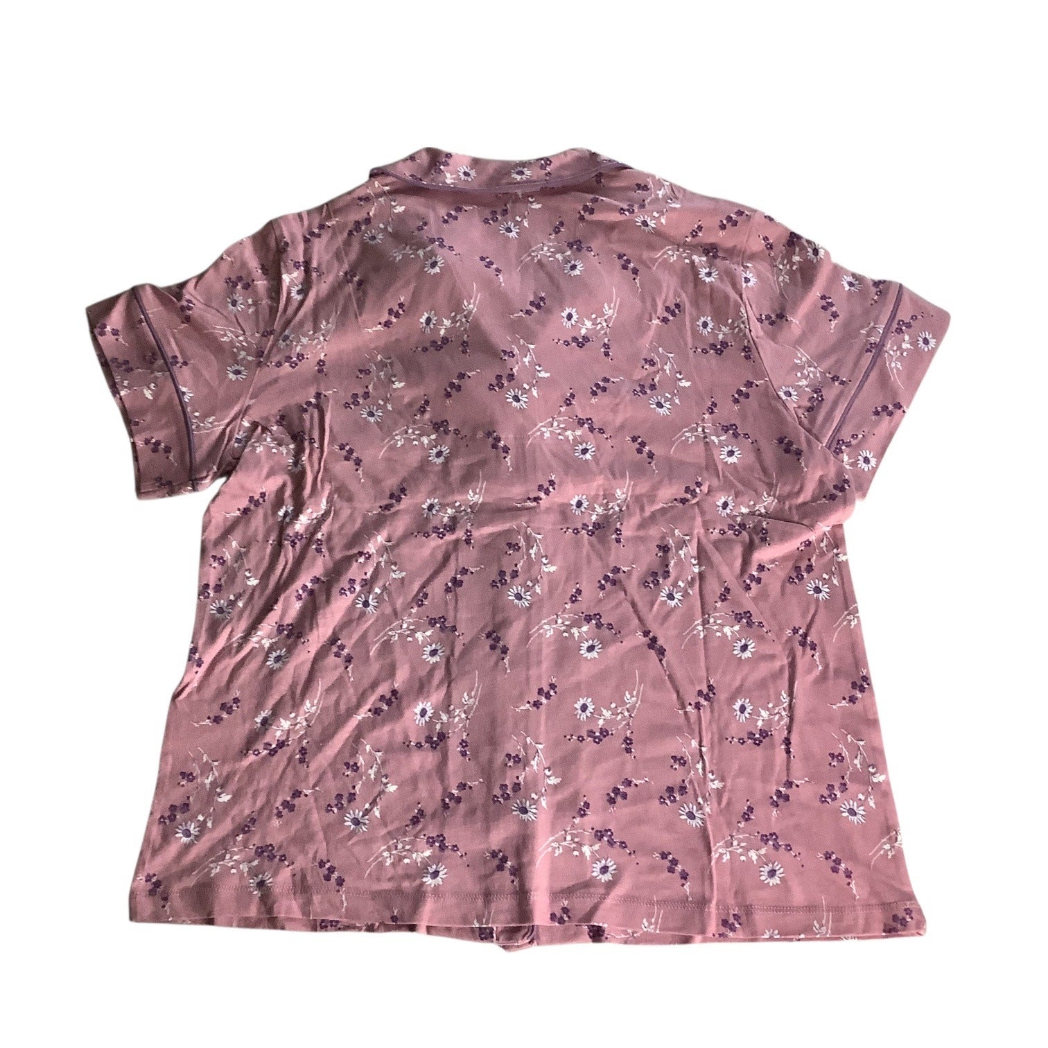 Charter Club Women's Notch Collar & Cropped Pajama Pants Set Pink Size M