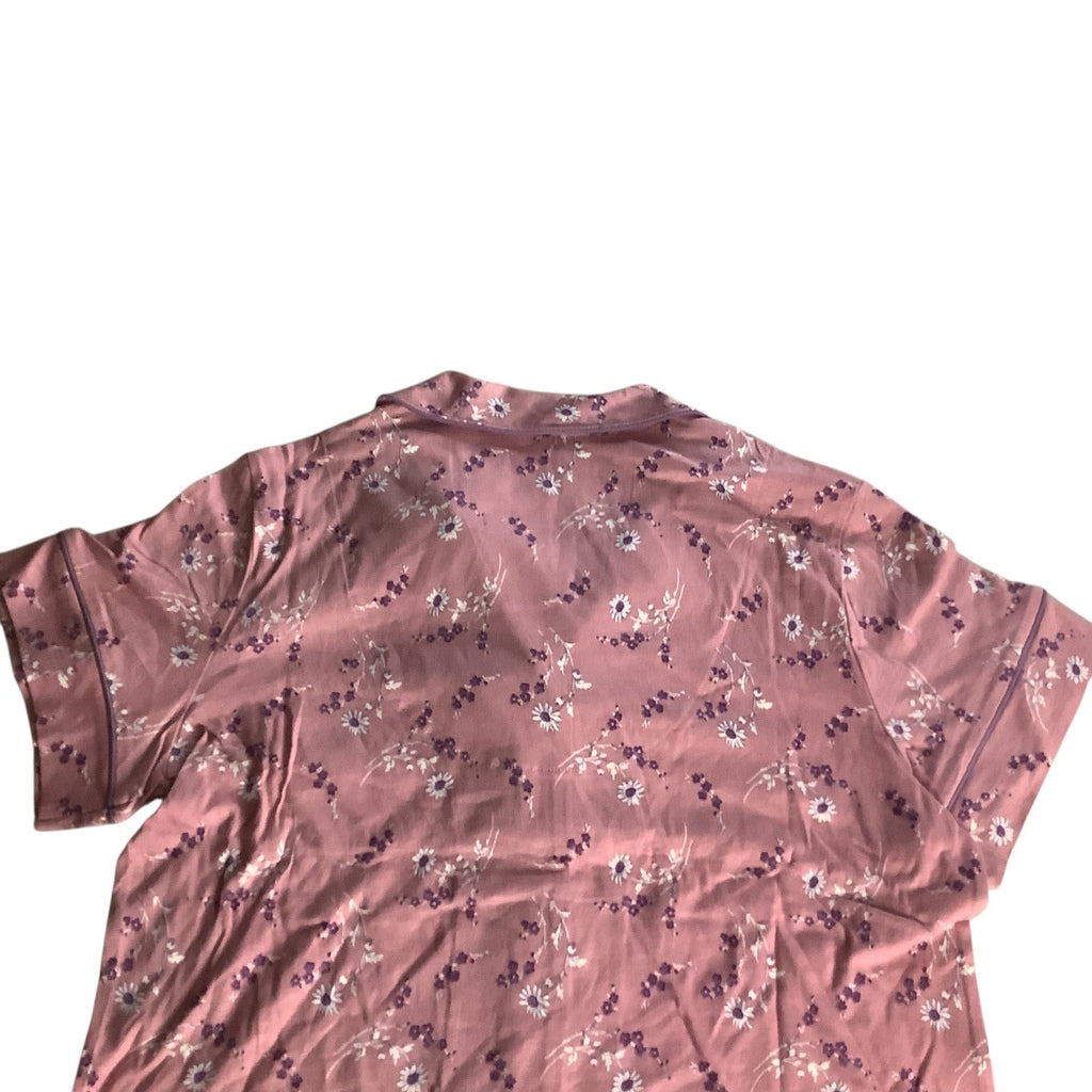 Charter Club Women's Notch Collar & Cropped Pajama Pants Set Pink Size M