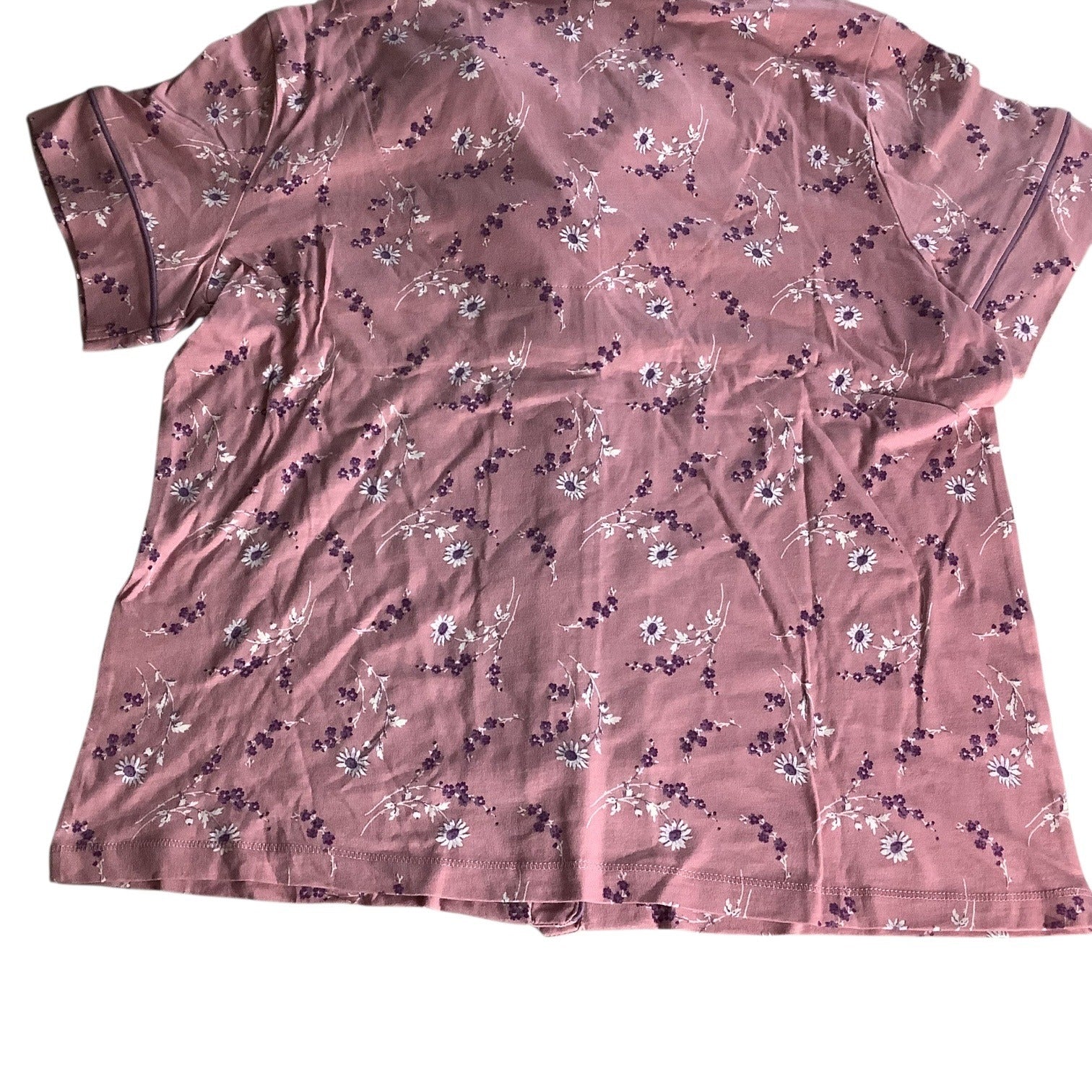 Charter Club Women's Notch Collar & Cropped Pajama Pants Set Pink Size M