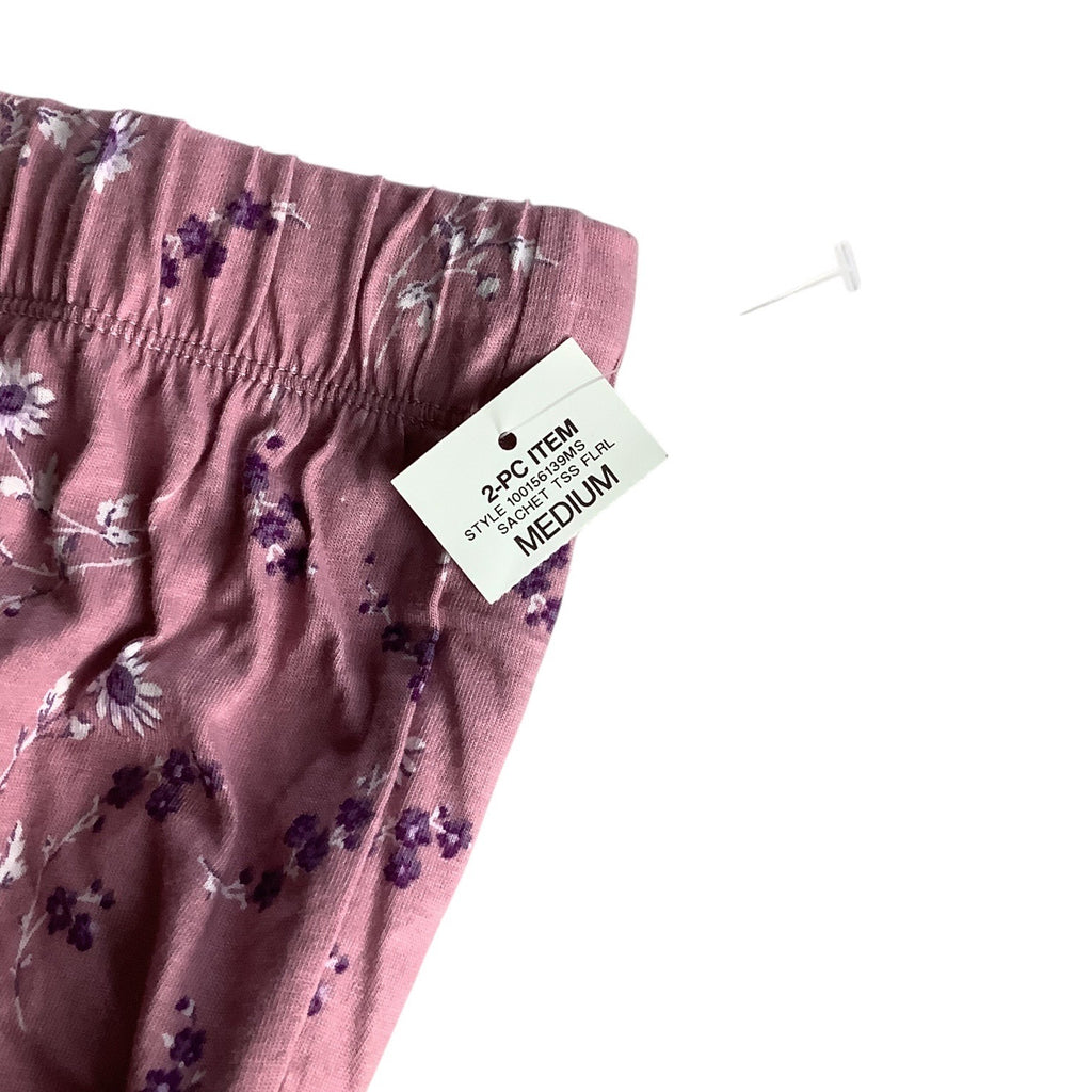 Charter Club Women's Notch Collar & Cropped Pajama Pants Set Pink Size M