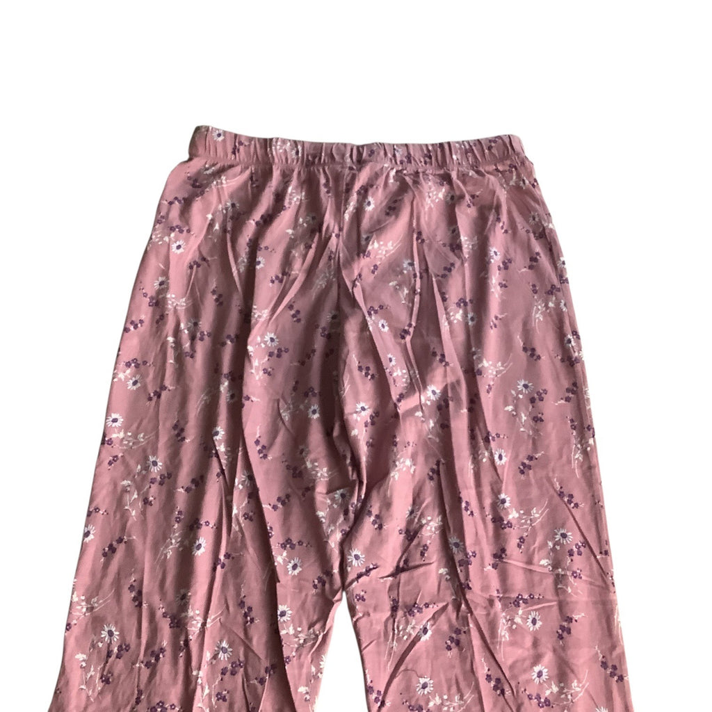 Charter Club Women's Notch Collar & Cropped Pajama Pants Set Pink Size M