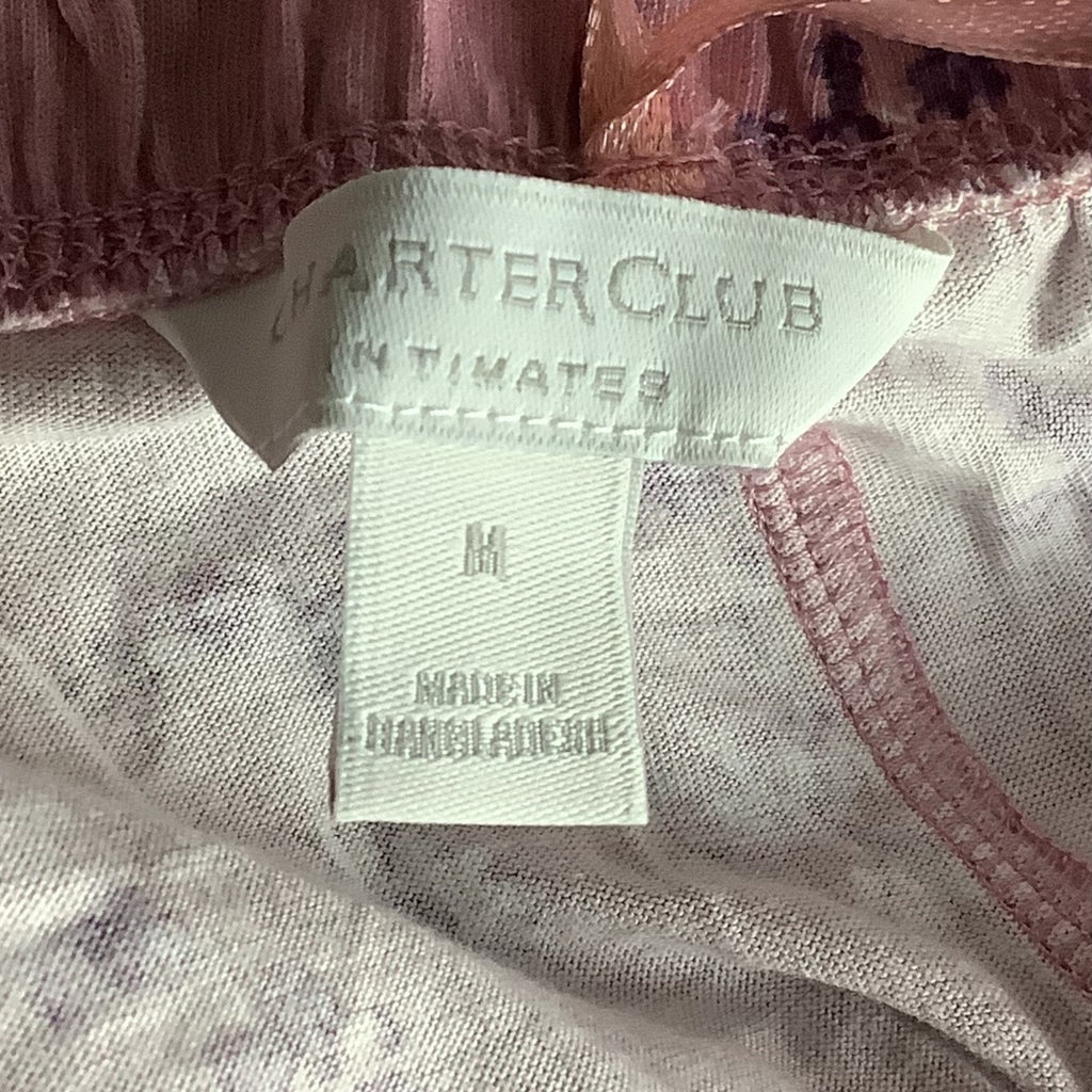 Charter Club Women's Notch Collar & Cropped Pajama Pants Set Pink Size M