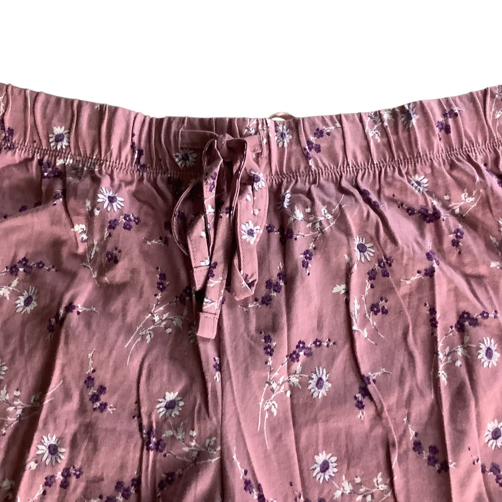 Charter Club Women's Notch Collar & Cropped Pajama Pants Set Pink Size M