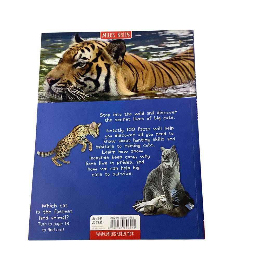 100 Facts Big Cats Book By Miles Kelly Illustrated Paperback 2022 Edition