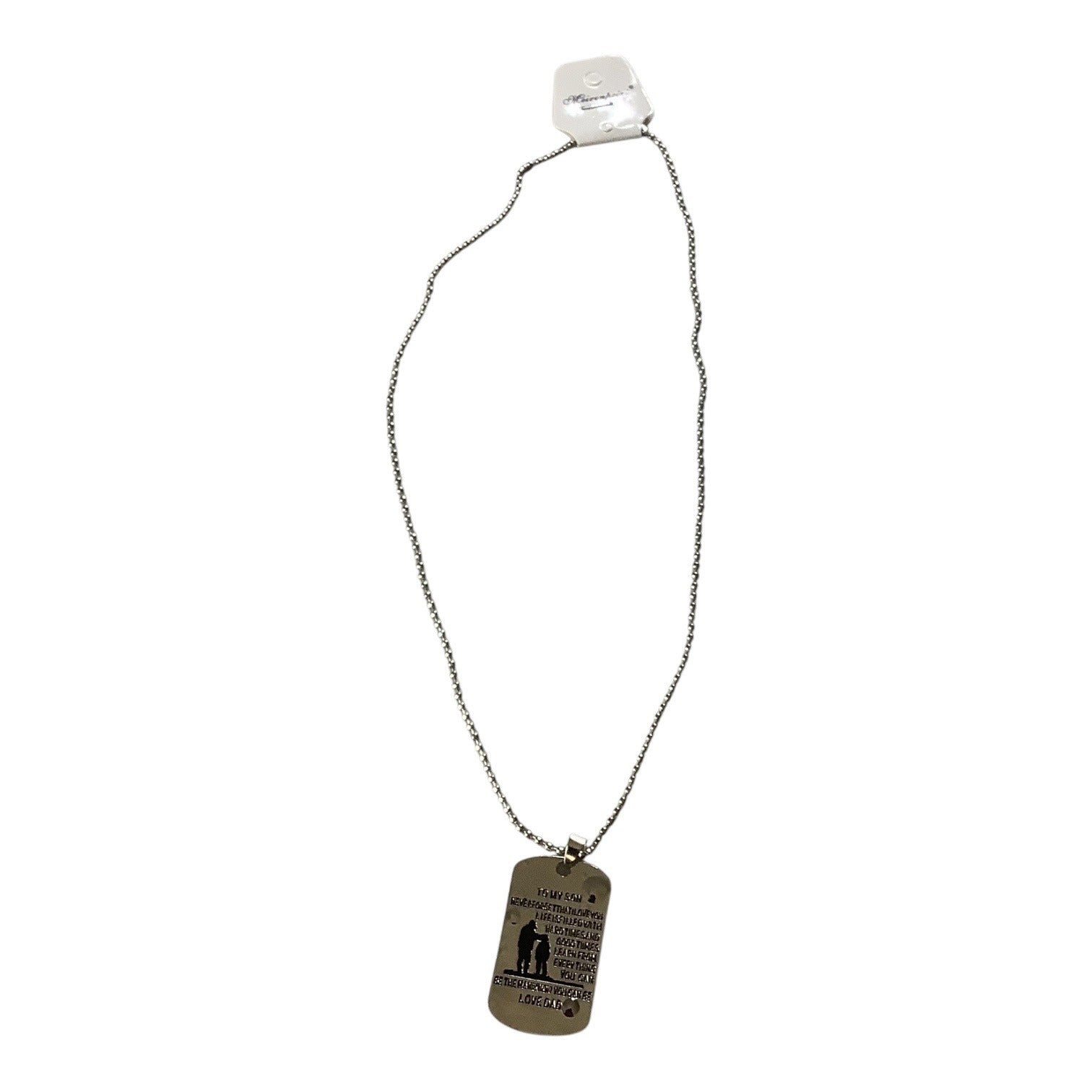 To My Son Dog Tag Necklace From Dad Stainless Steel Inspirational Pendant Gift