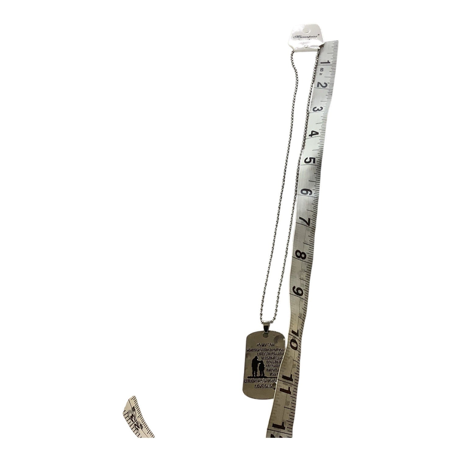 To My Son Dog Tag Necklace From Dad Stainless Steel Inspirational Pendant Gift