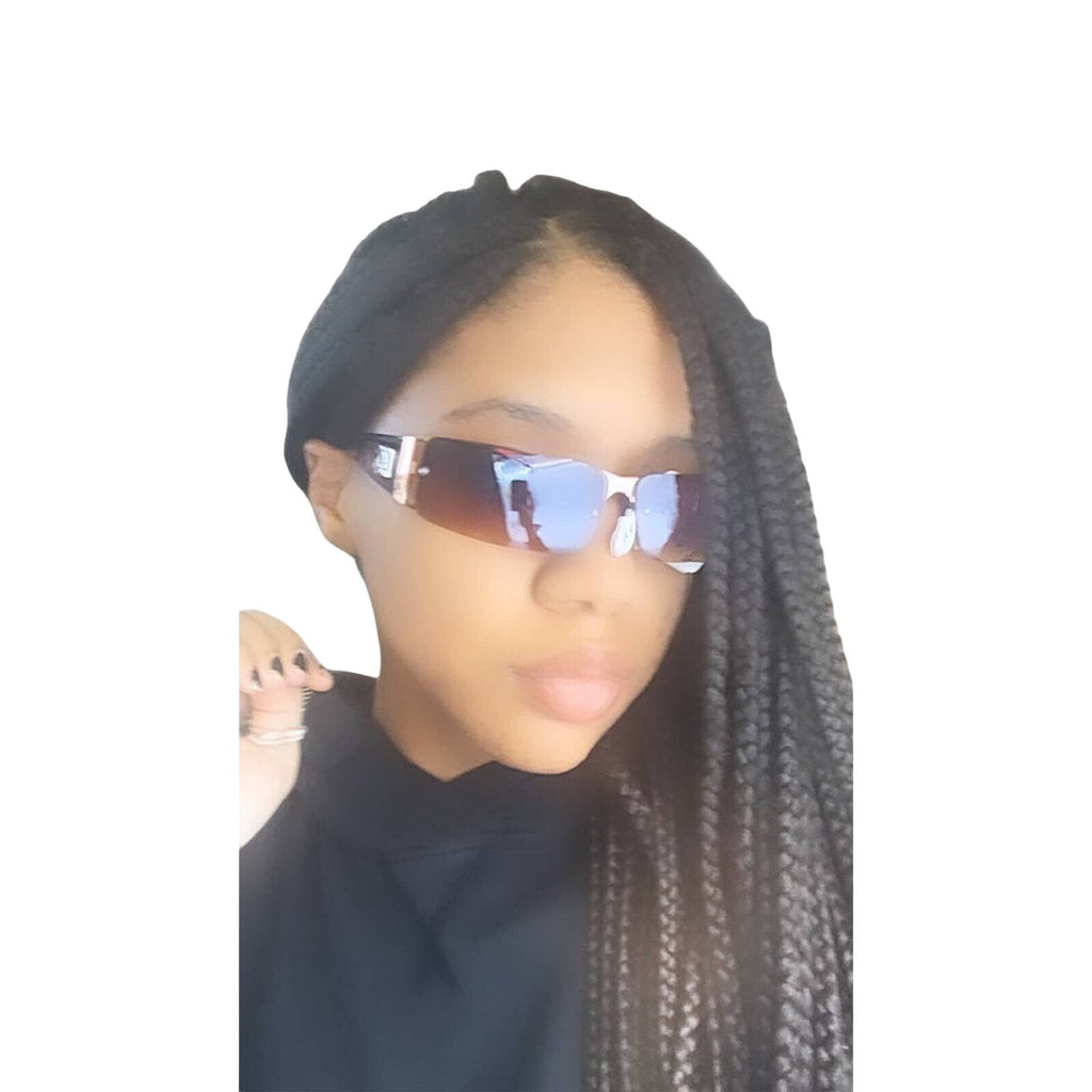 Fashion Brown Rectangle Sunglasses Womens UV400 Brown Tinted Lenses Eyewear