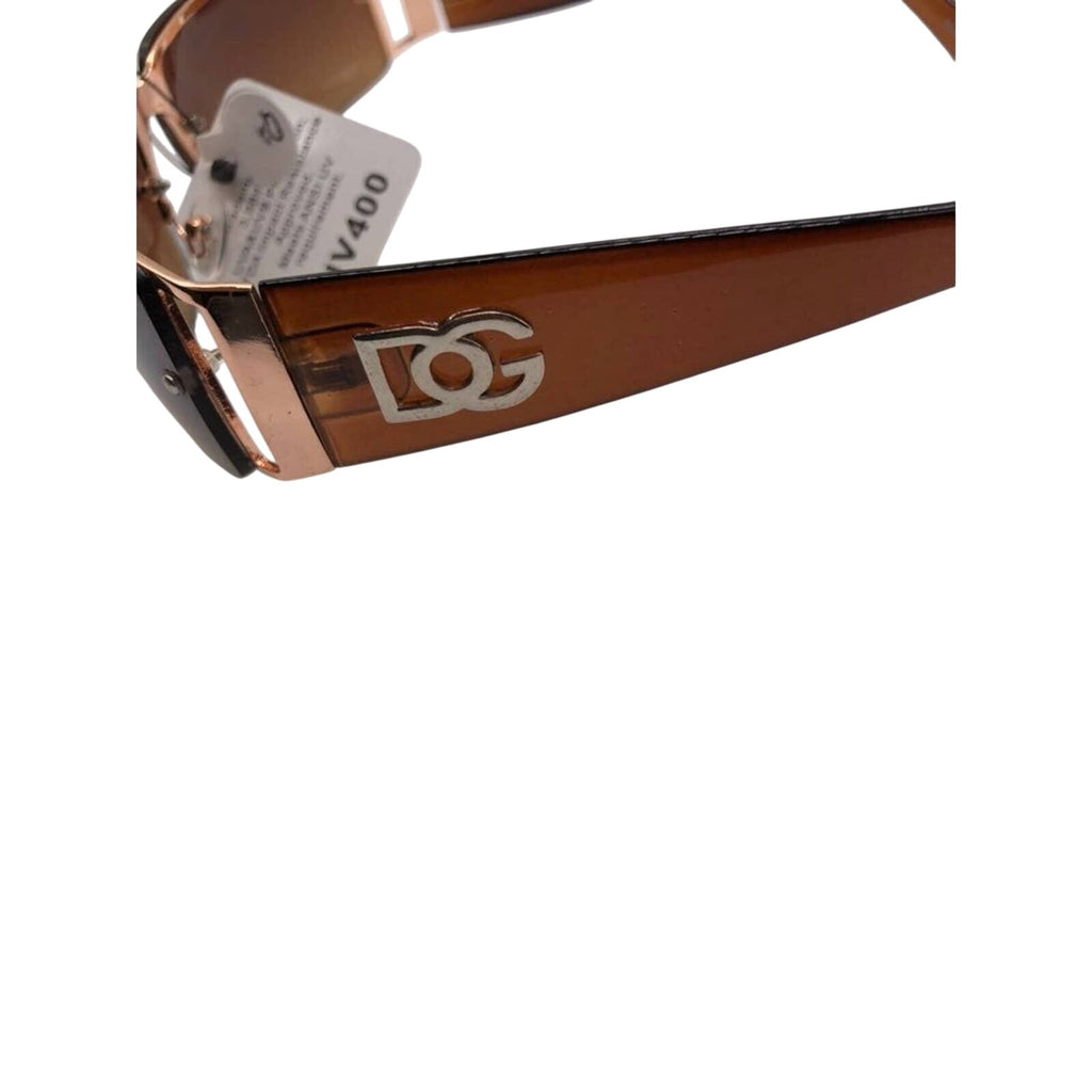 Fashion Brown Rectangle Sunglasses Womens UV400 Brown Tinted Lenses Eyewear