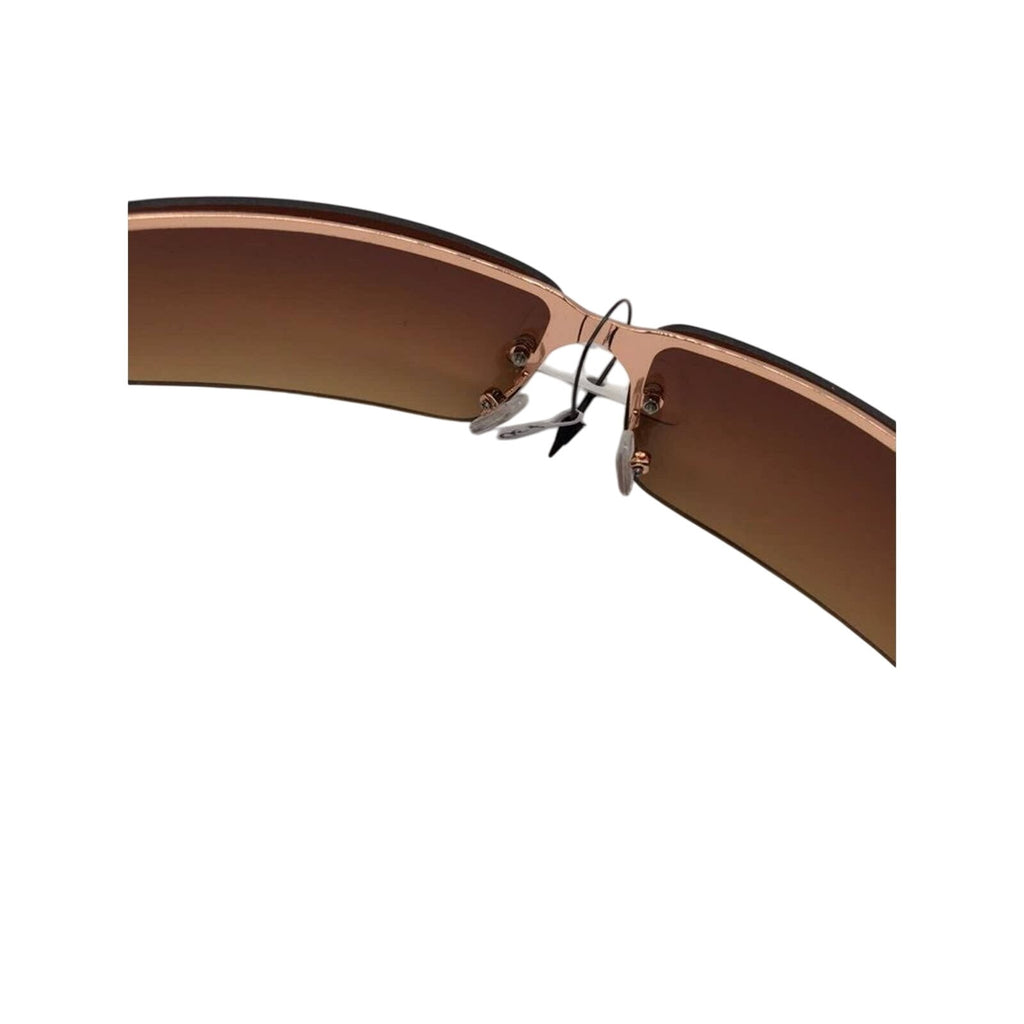 Fashion Brown Rectangle Sunglasses Womens UV400 Brown Tinted Lenses Eyewear