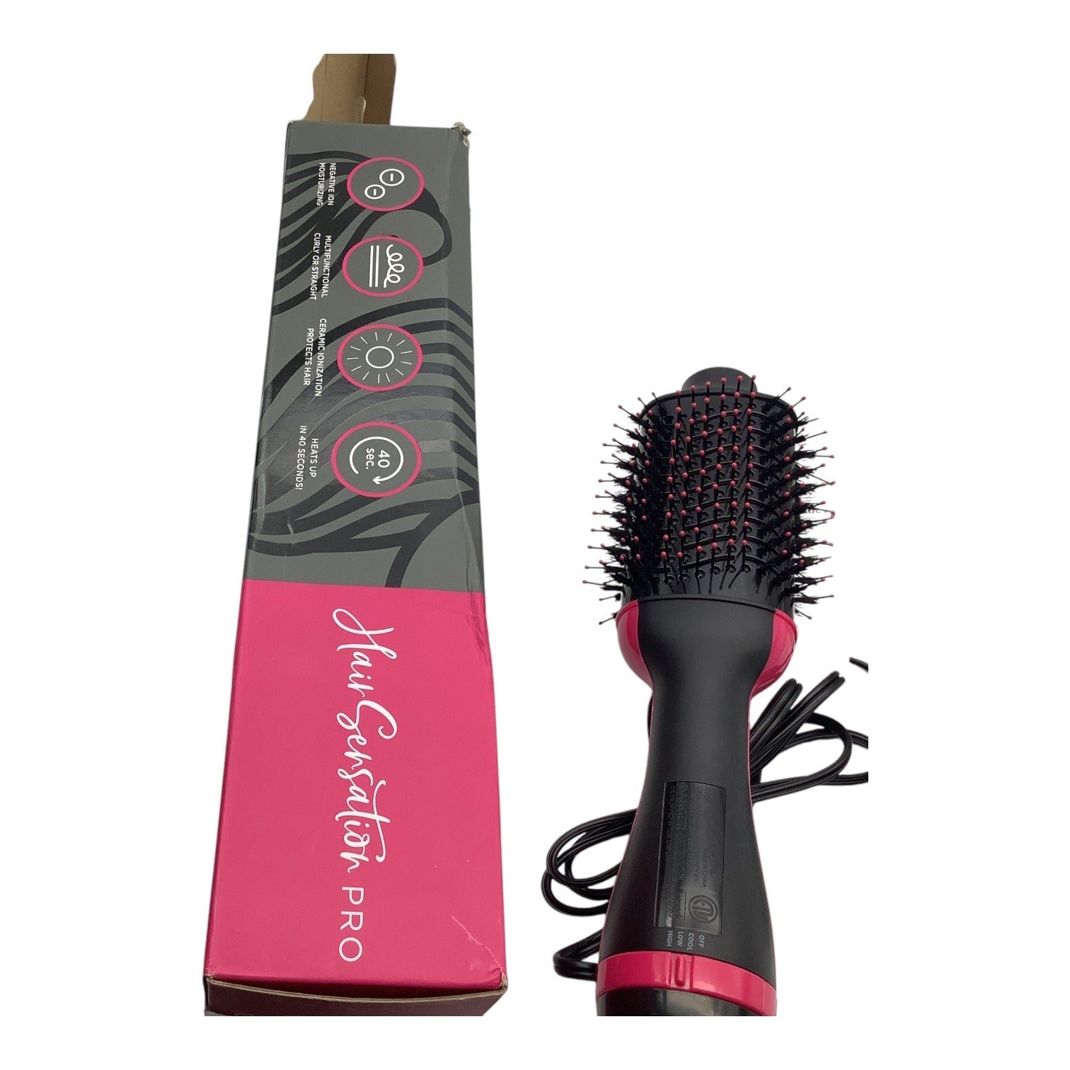 Hair Sensation Pro One Step Hair Dryer & Styler Volumizer With Oval Brush Design