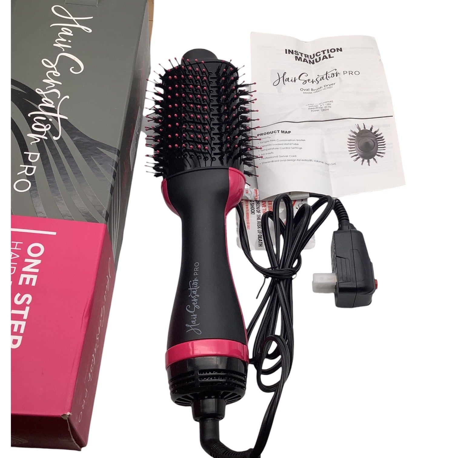 Hair Sensation Pro One Step Hair Dryer & Styler Volumizer With Oval Brush Design