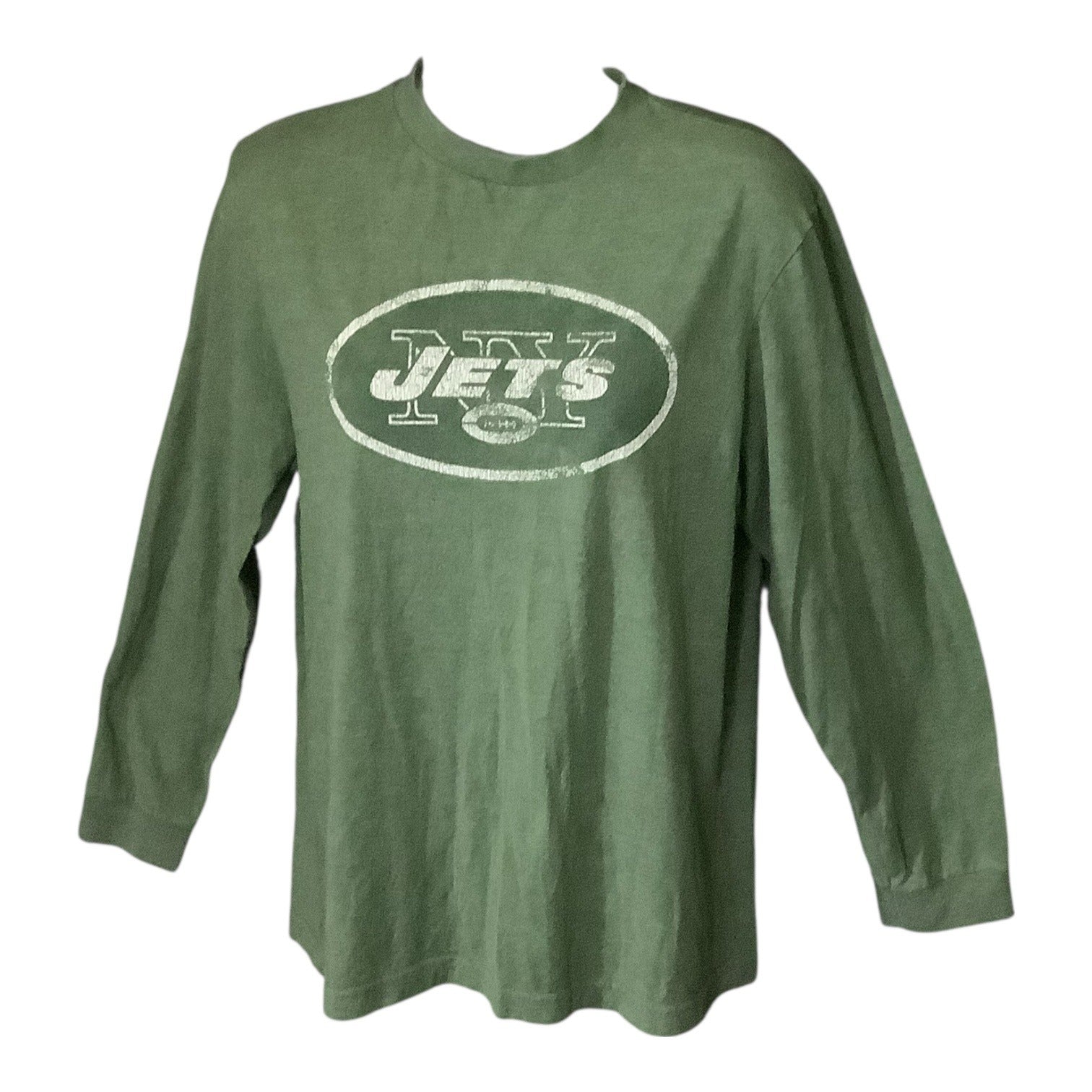 New York Jets NFL Womens Long Sleeve Crew Neck T-Shirt XL Green Logo Football Tee