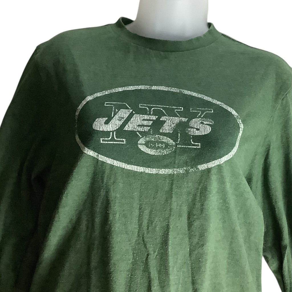 New York Jets NFL Womens Long Sleeve Crew Neck T-Shirt XL Green Logo Football Tee