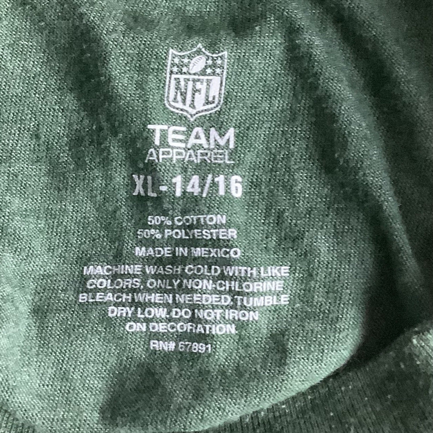 New York Jets NFL Womens Long Sleeve Crew Neck T-Shirt XL Green Logo Football Tee