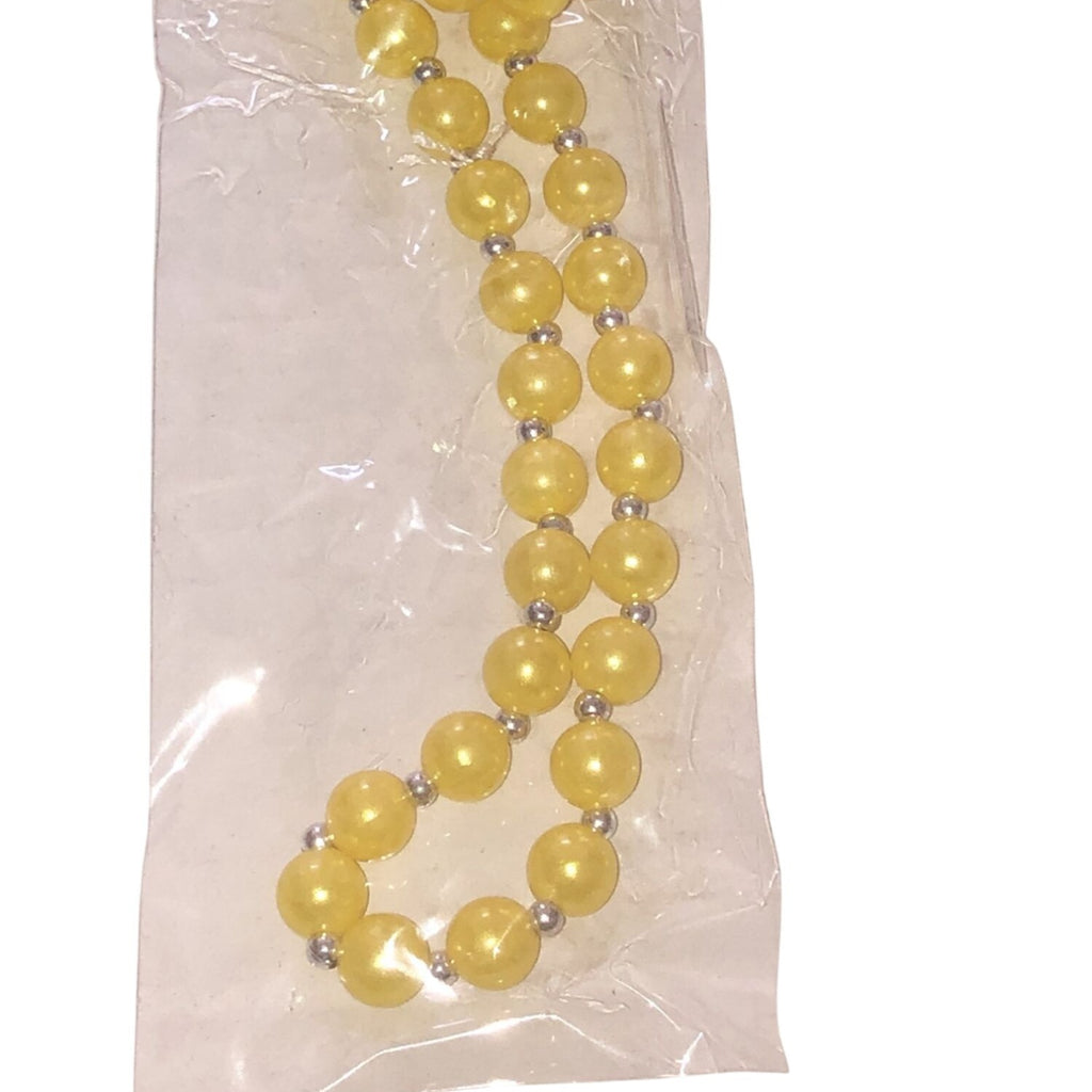 Fashion Jewelry Yellow Bead Necklace Set With Matching Ring & Earrings