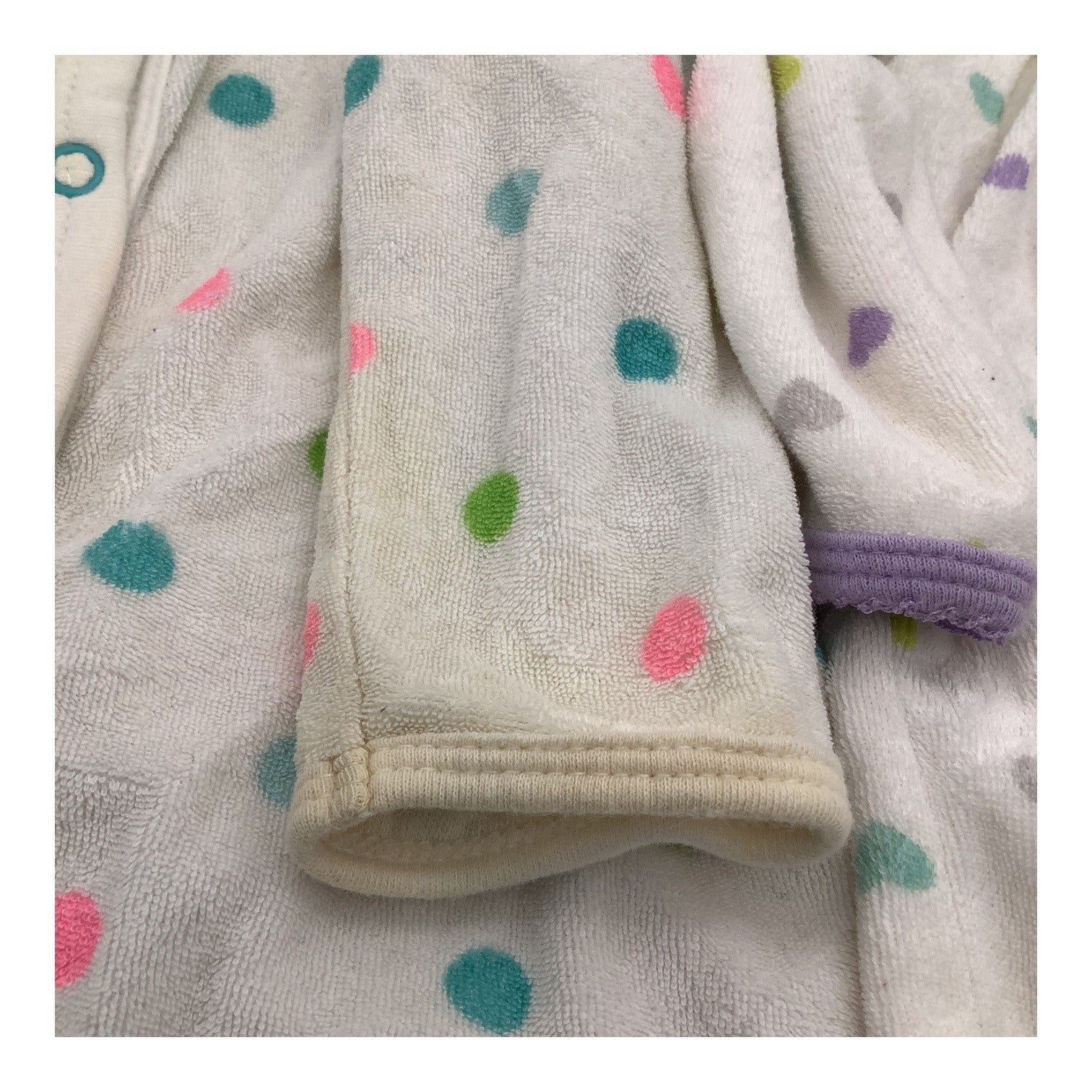 Lot Of 2 Carter's Baby Girl Pajamas Size 9M Footed Sleeper Polka Dots & Hearts