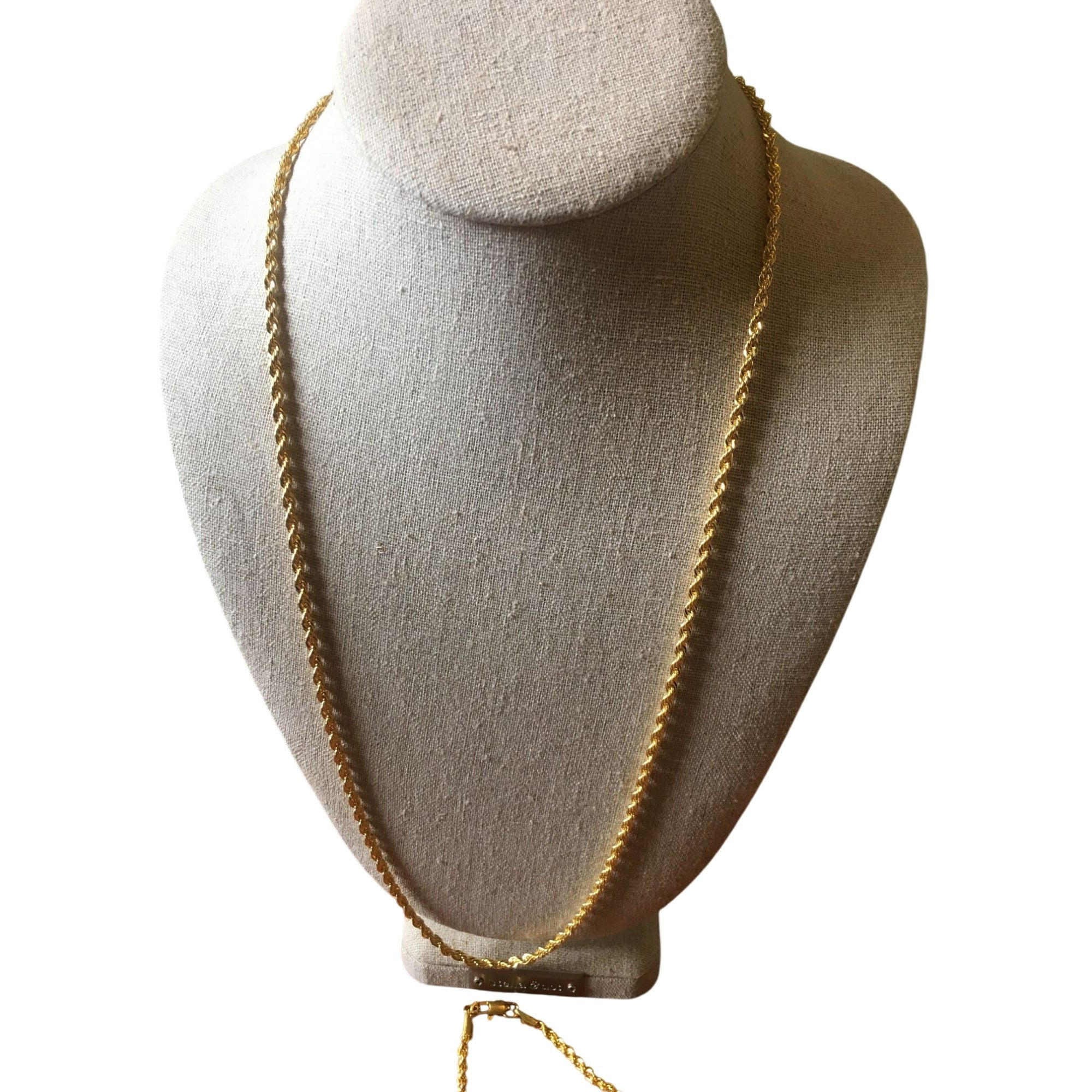 Gold Tone Metal Necklace & Bracelet Set 24" NWOT