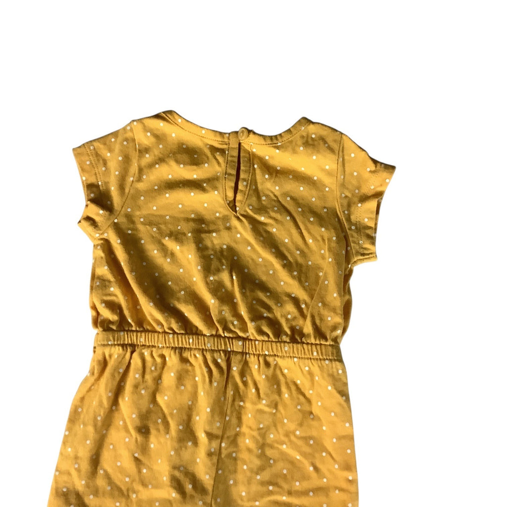 Old Navy Baby Girls Jumpsuit Yellow White Polka Dots Short Sleeve 0-3M One Piece