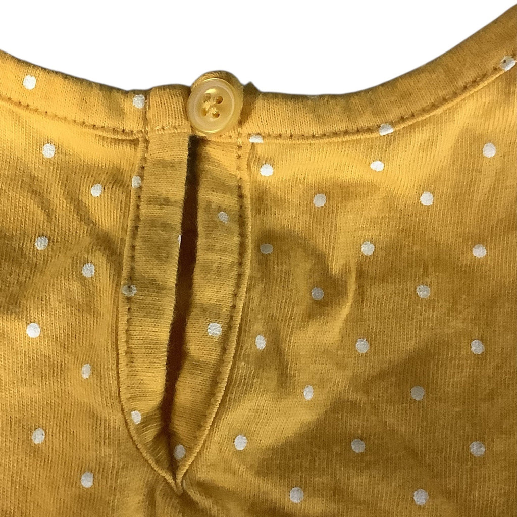 Old Navy Baby Girls Jumpsuit Yellow White Polka Dots Short Sleeve 0-3M One Piece