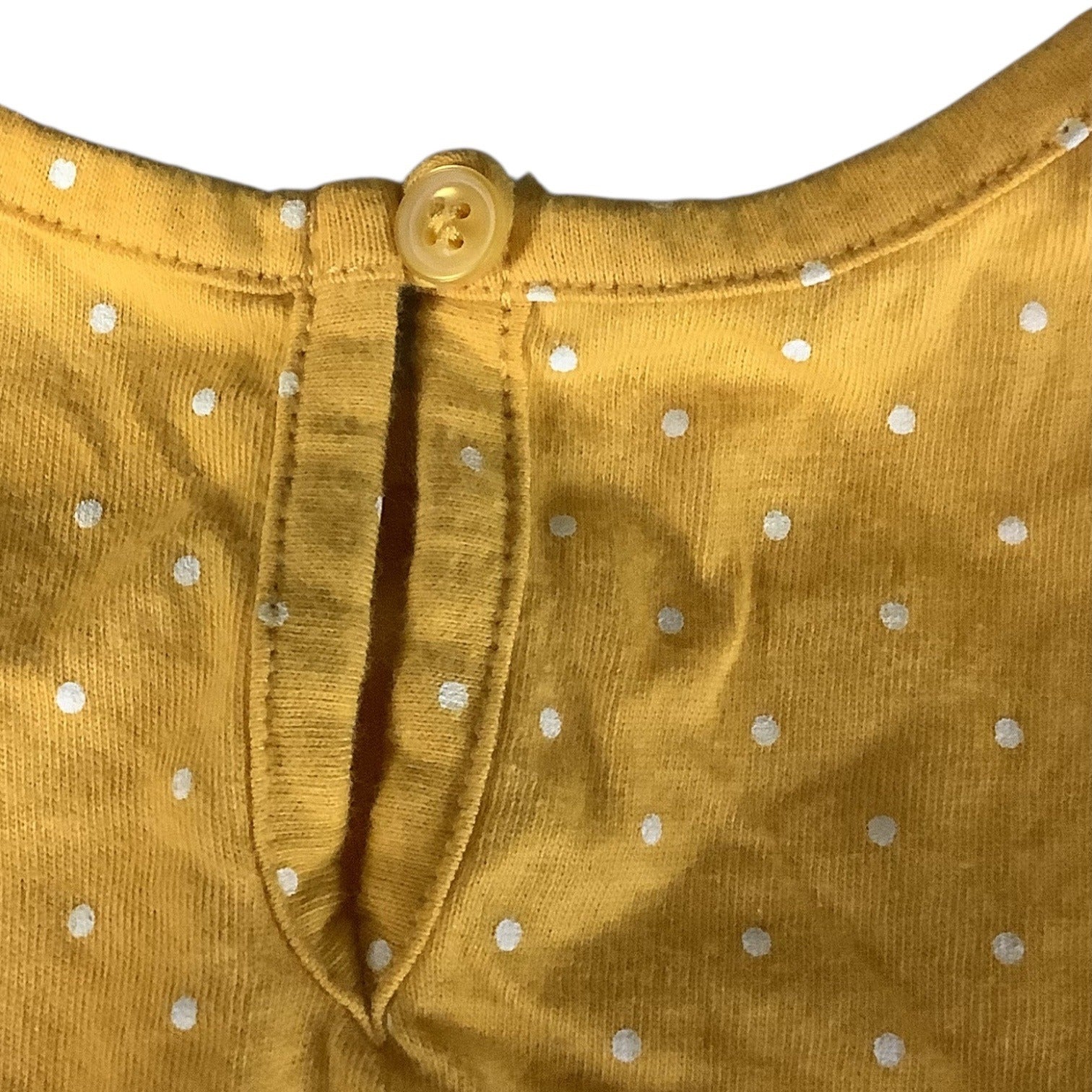 Old Navy Baby Girls Jumpsuit Yellow White Polka Dots Short Sleeve 0-3M One Piece