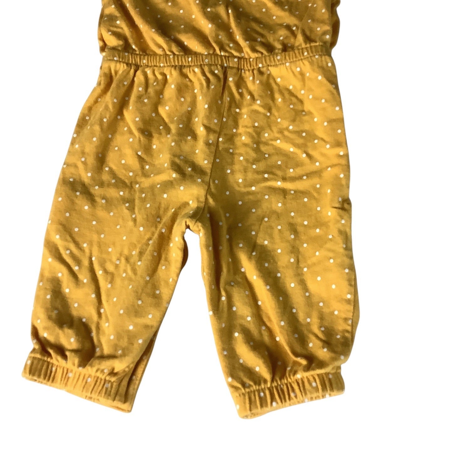 Old Navy Baby Girls Jumpsuit Yellow White Polka Dots Short Sleeve 0-3M One Piece