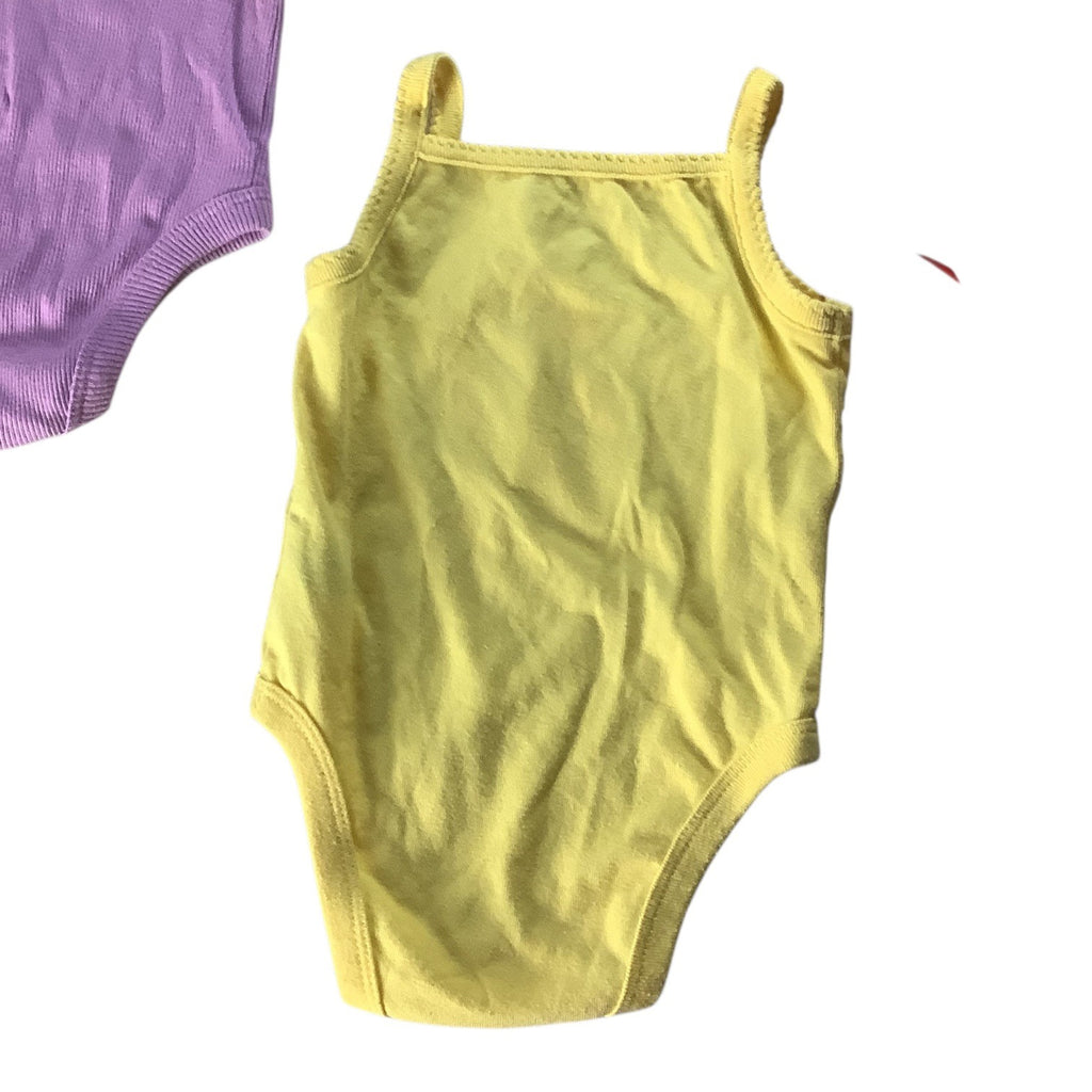 Garanimals Lot of 3 Baby Girl Bodysuit Size 0-3M Purple Red Yellow Cotton Blend