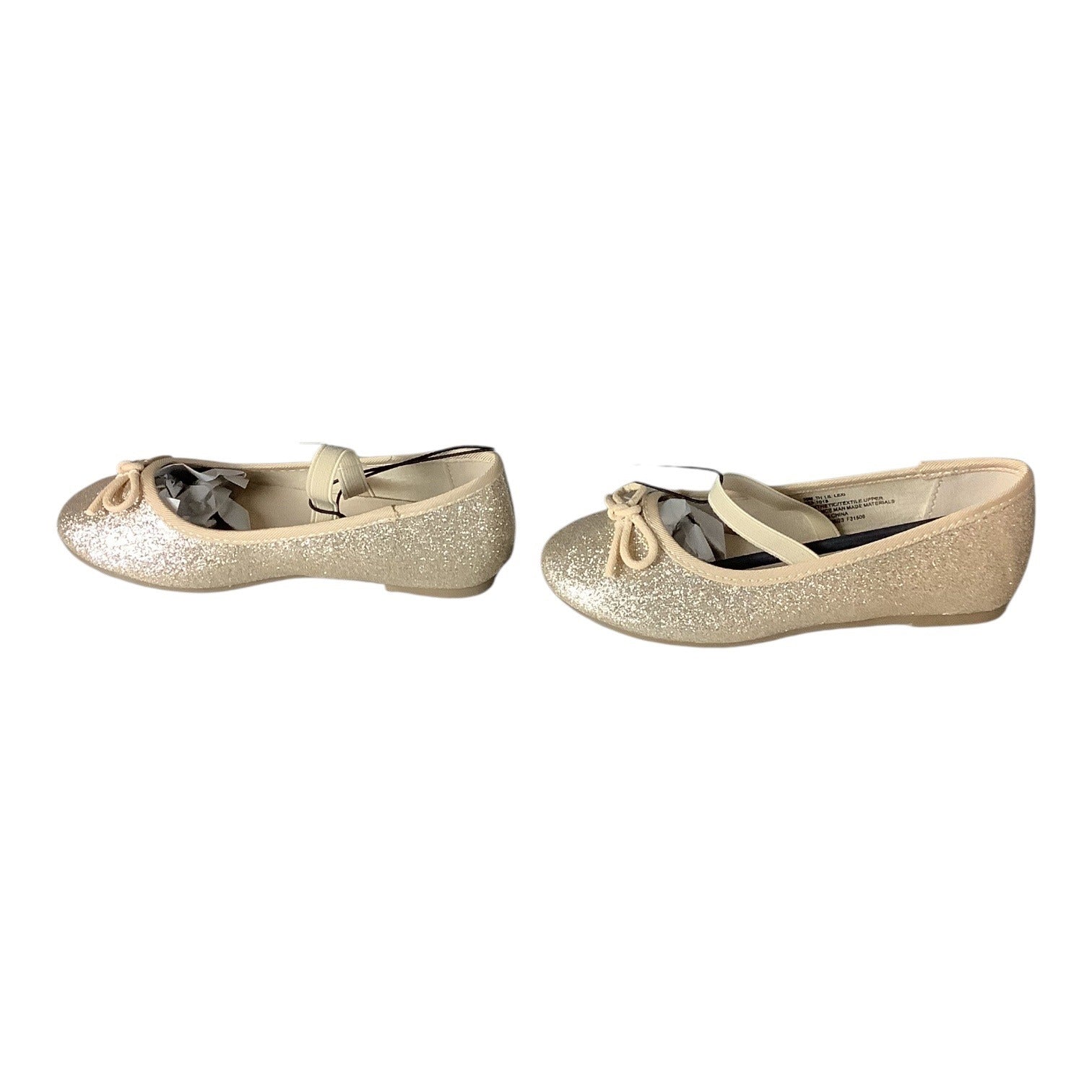 Thereabouts Lil Lexi Toddler Girls Gold Glitter Ballet Flats 2 Sizes Available