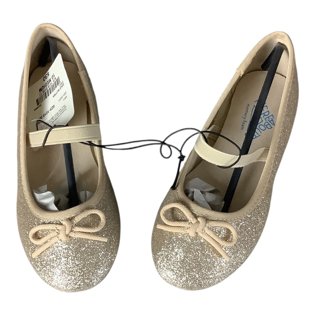 Thereabouts Lil Lexi Toddler Girls Gold Glitter Ballet Flats 2 Sizes Available